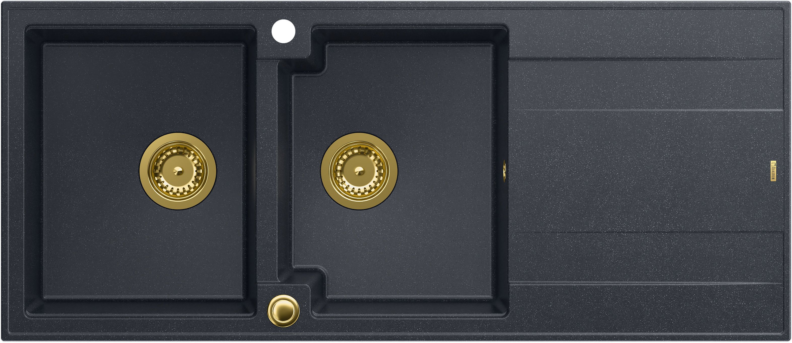 Quadron Evan évier graniteq 116x50 cm noir HQE11650U8_PVDG1_P2O