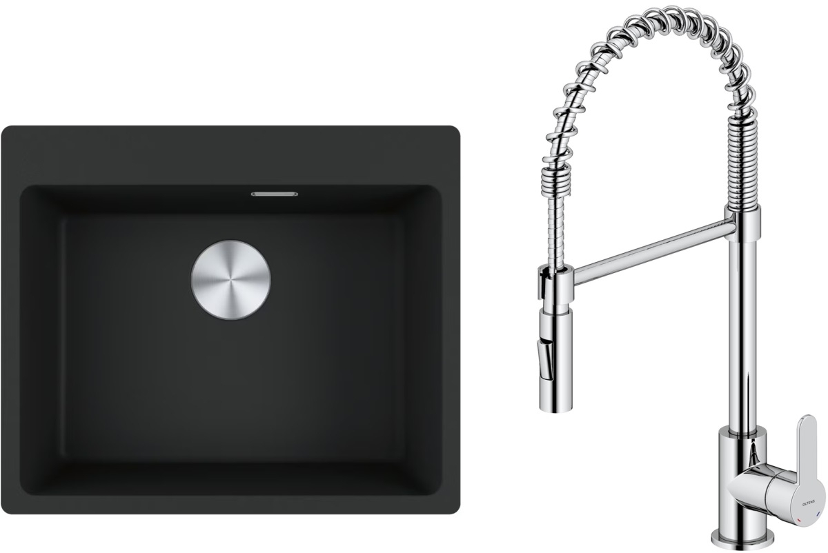 Set évier en granit Franke Maris 114.0661.794, mitigeur de cuisine Oltens Duf 35203100