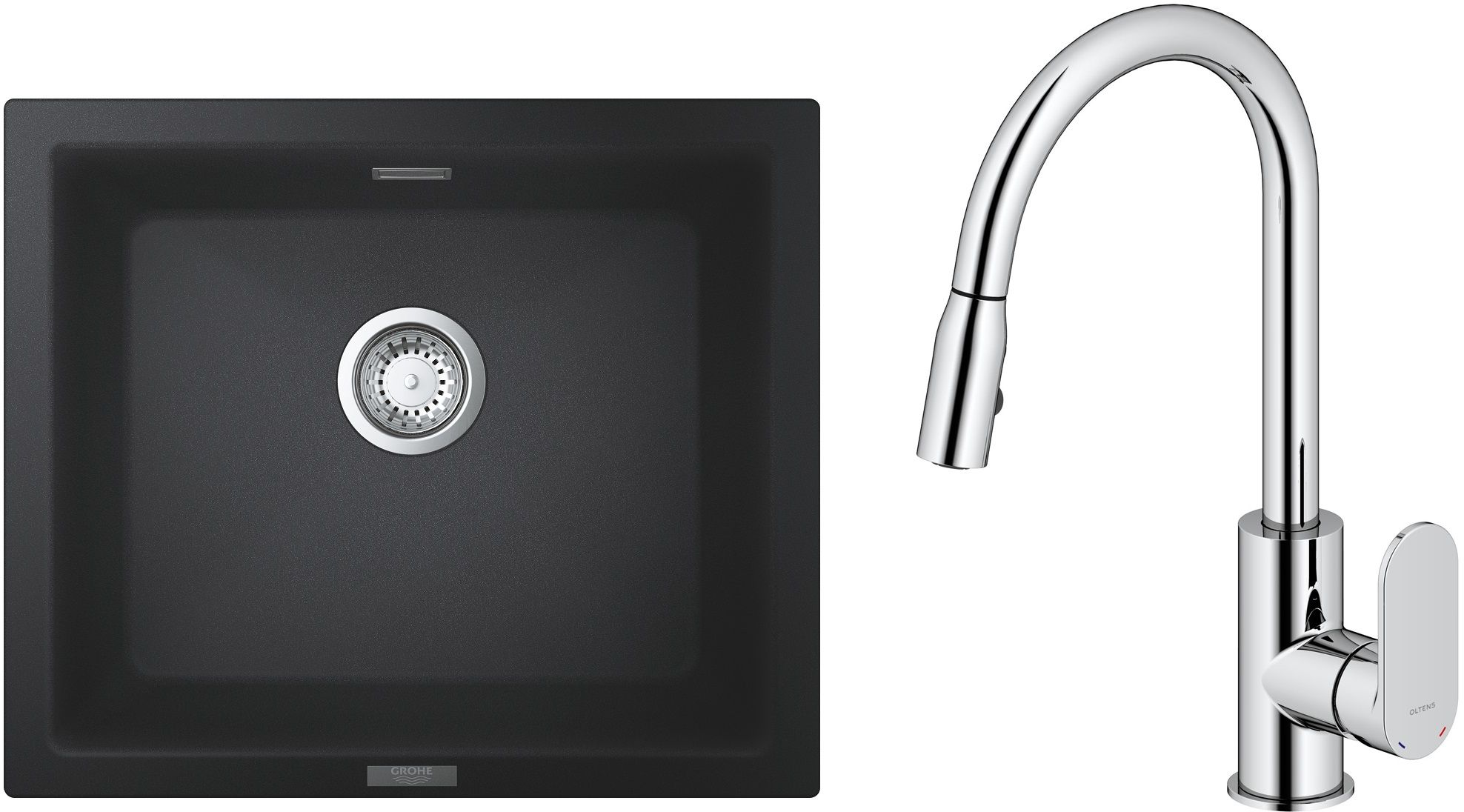 Set évier en granit Grohe K700 31654AP0, mitigeur de cuisine Oltens Lista 35202100