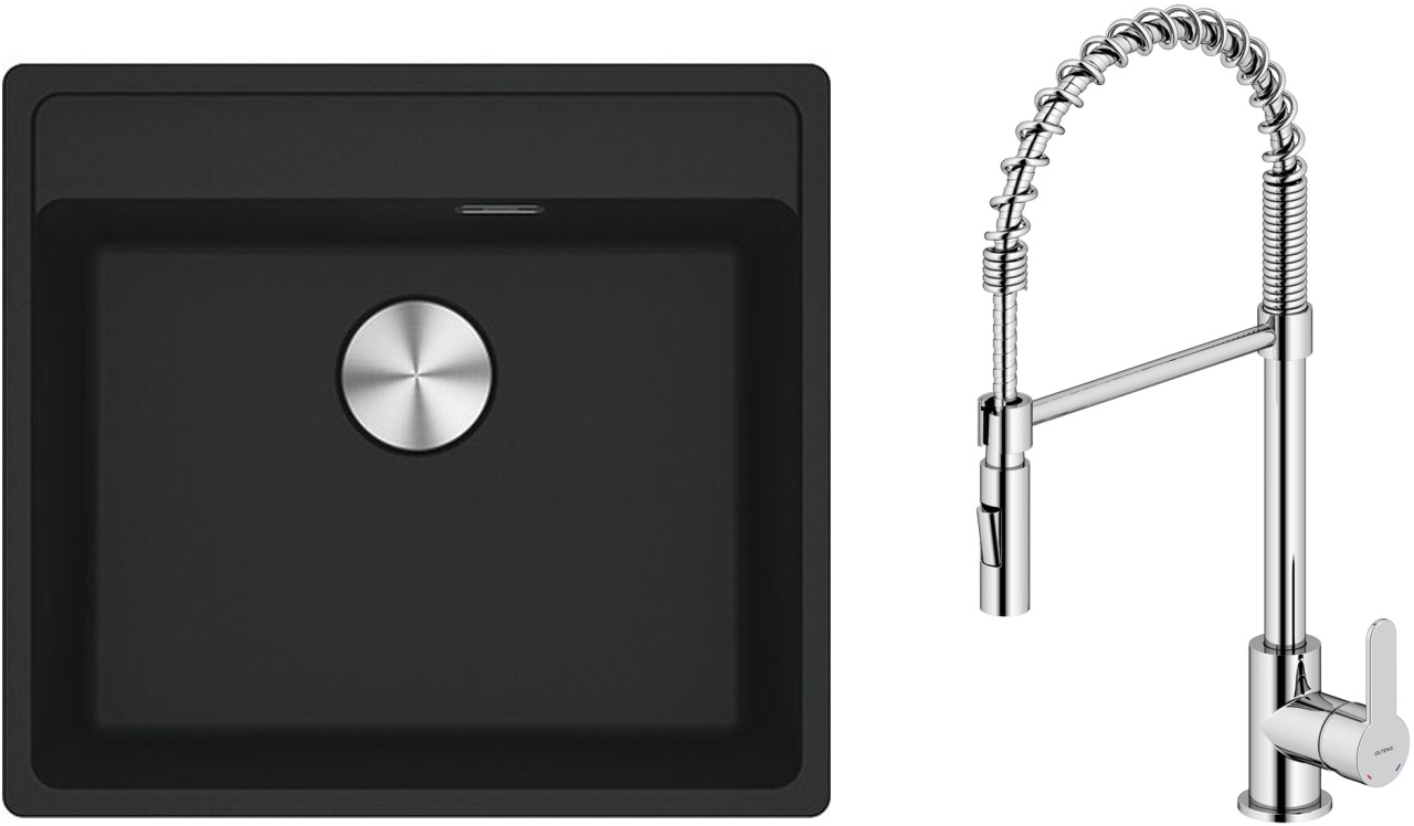 Set évier en granit Franke Maris 114.0661.761, mitigeur de cuisine Oltens Duf 35203100