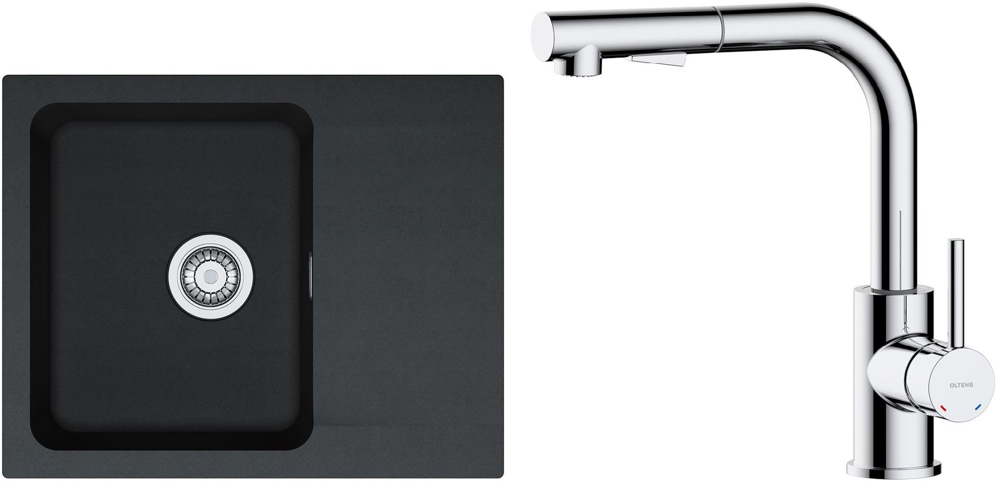 Set mitigeur de cuisine Oltens Myvat 35205100, évier Tectonite Franke Orion 114.0286.441