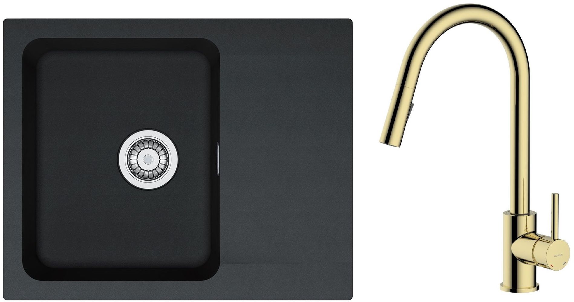 Set mitigeur de cuisine Oltens Litla 35204800, évier Tectonite Franke Orion 114.0286.441
