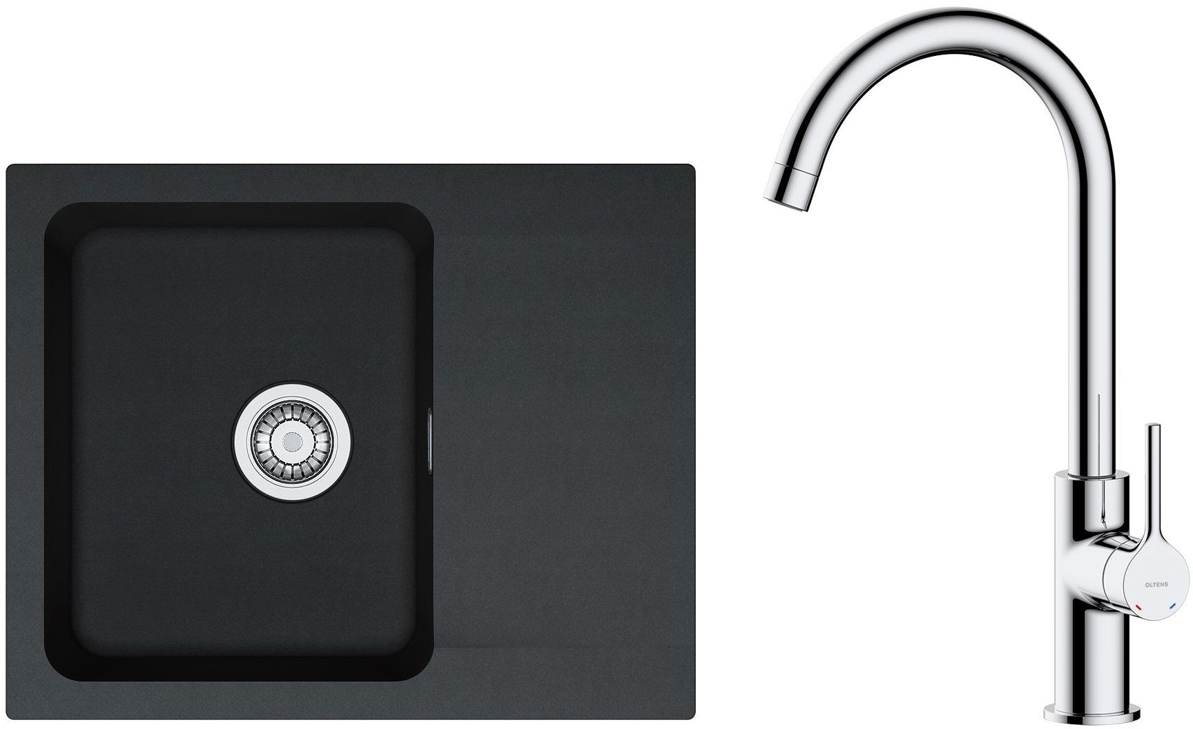 Set évier Tectonite Franke Orion 114.0286.441, mitigeur de cuisine Oltens Skafta 35206100