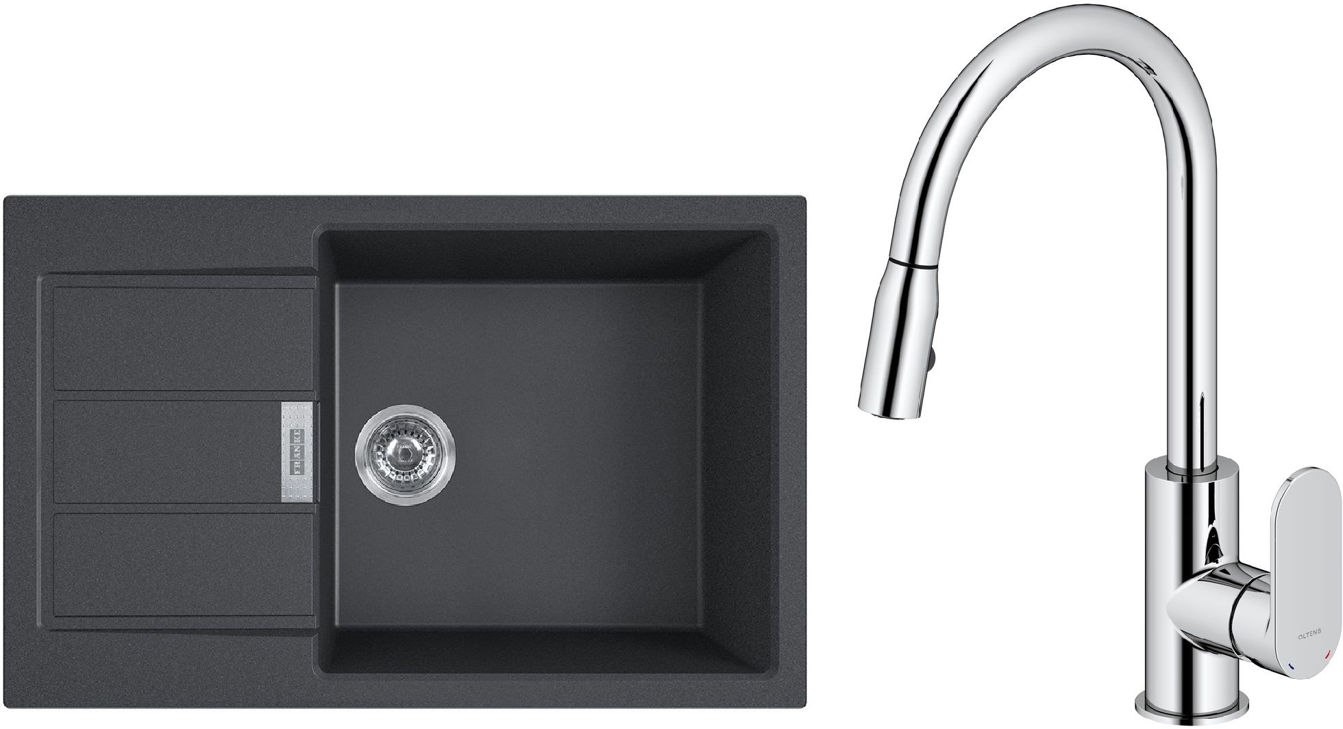 Set évier Tectonite Franke Sirius 2.0 143.0618.577, mitigeur de cuisine Oltens Lista 35202100