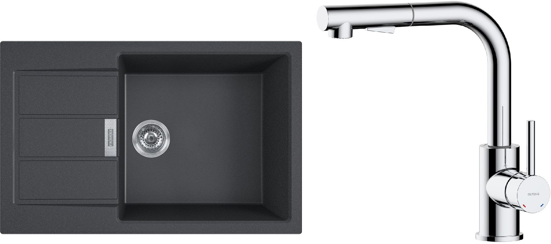 Set évier Tectonite Franke Sirius 2.0 143.0618.577, mitigeur de cuisine Oltens Myvat 35205100