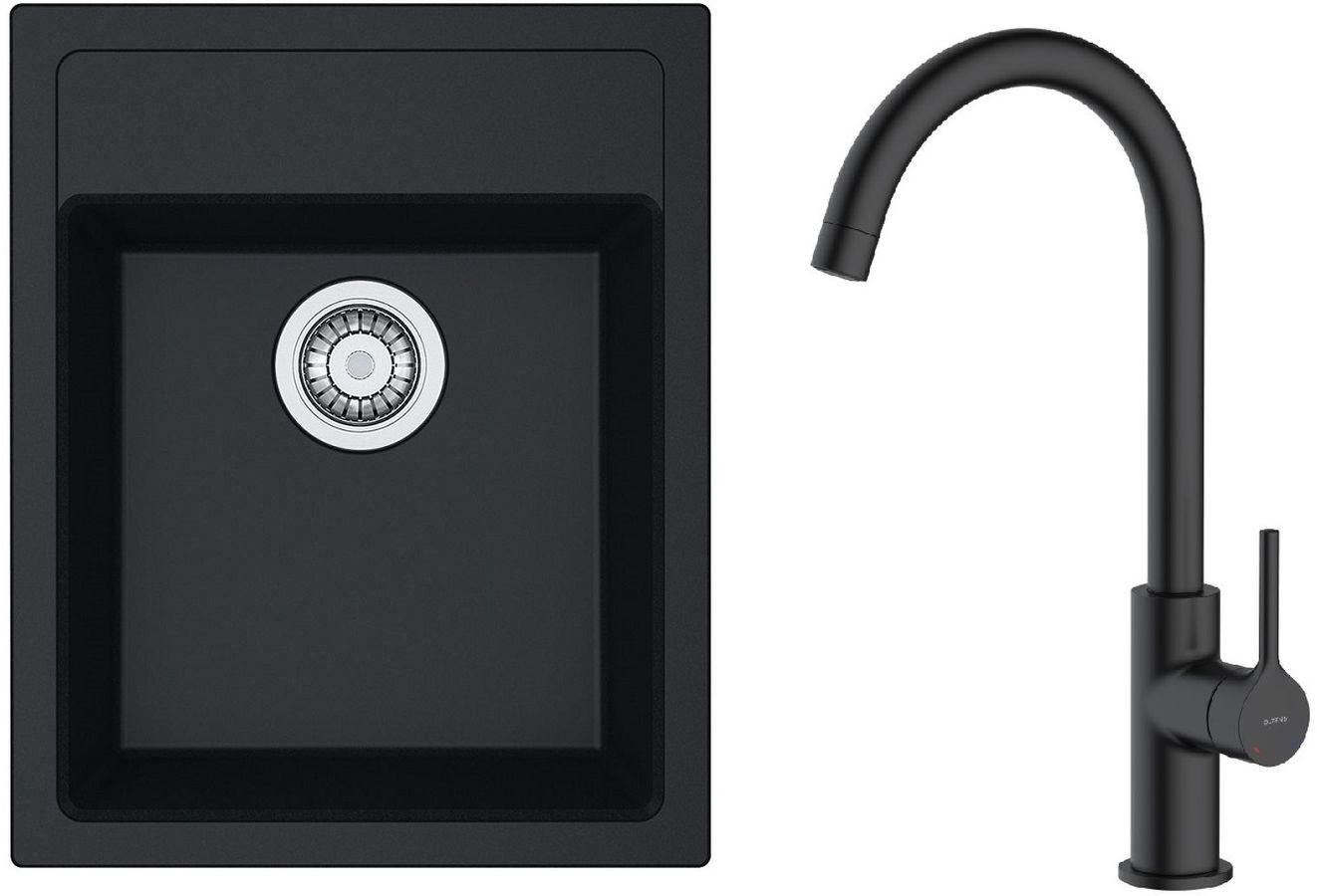 Set évier Tectonite Franke Sirius 114.0496.104, mitigeur de cuisine Oltens Skafta 35206300