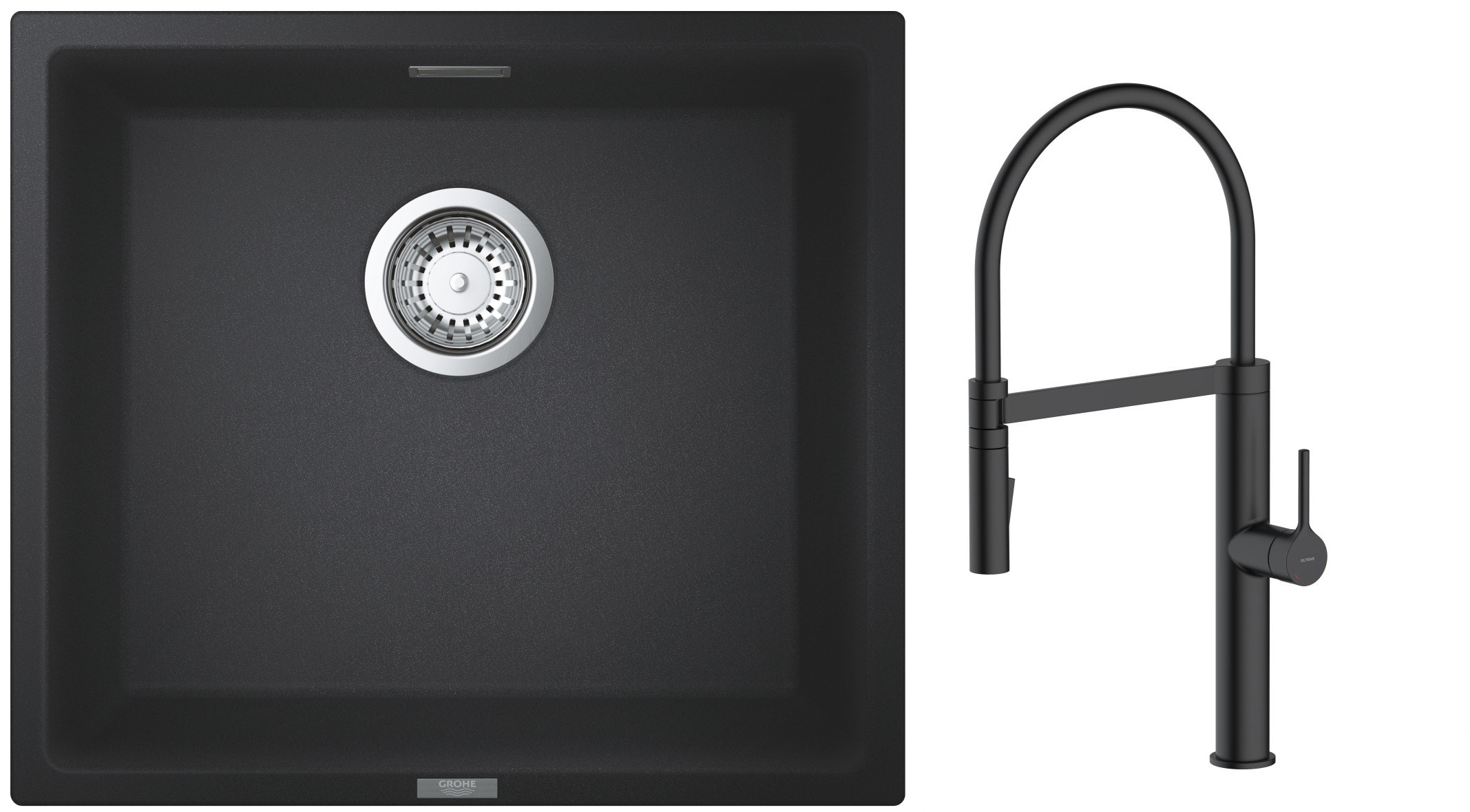 Set mitigeur de cuisine Oltens Borga 35207300, évier en granit Grohe K700 31653AP0