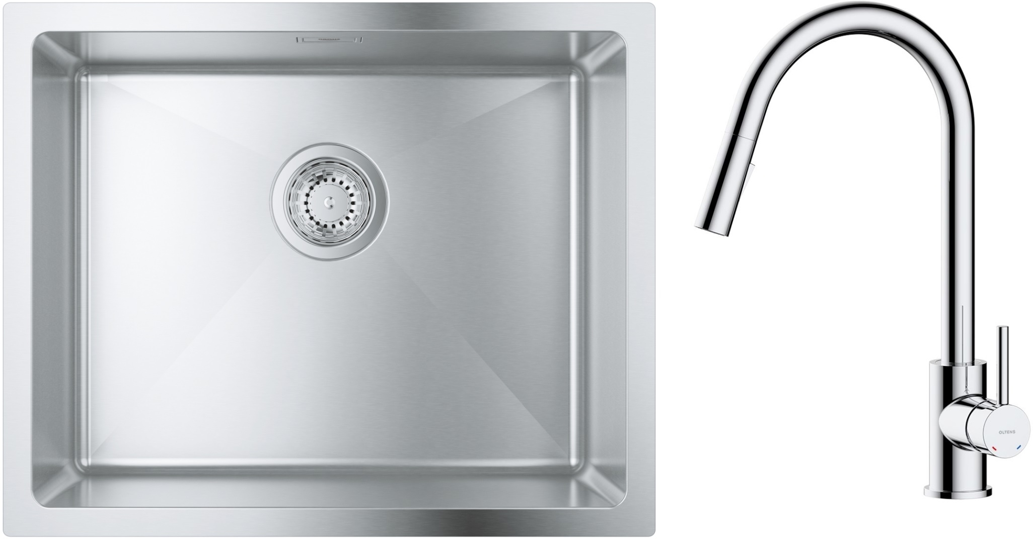 Set évier en acier inoxydable Grohe K700 31574SD1, mitigeur de cuisine Oltens Litla 35204100