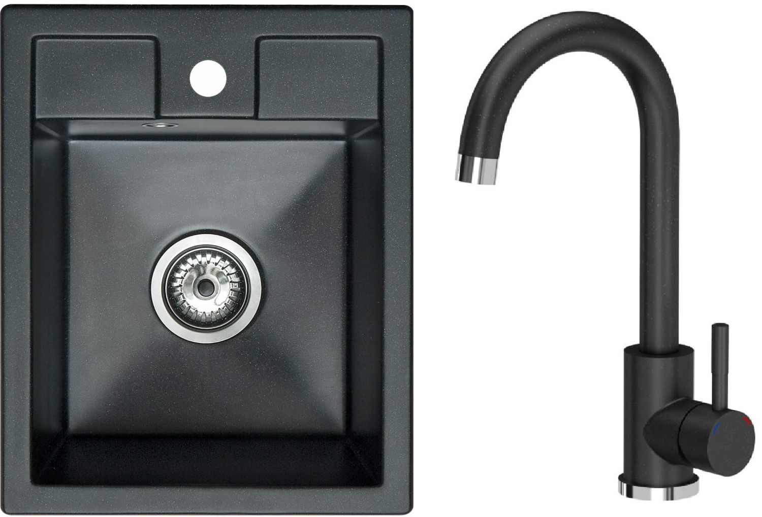 iceBerg Uno évier avec mitigeur onyx/noire ZZB14103BM