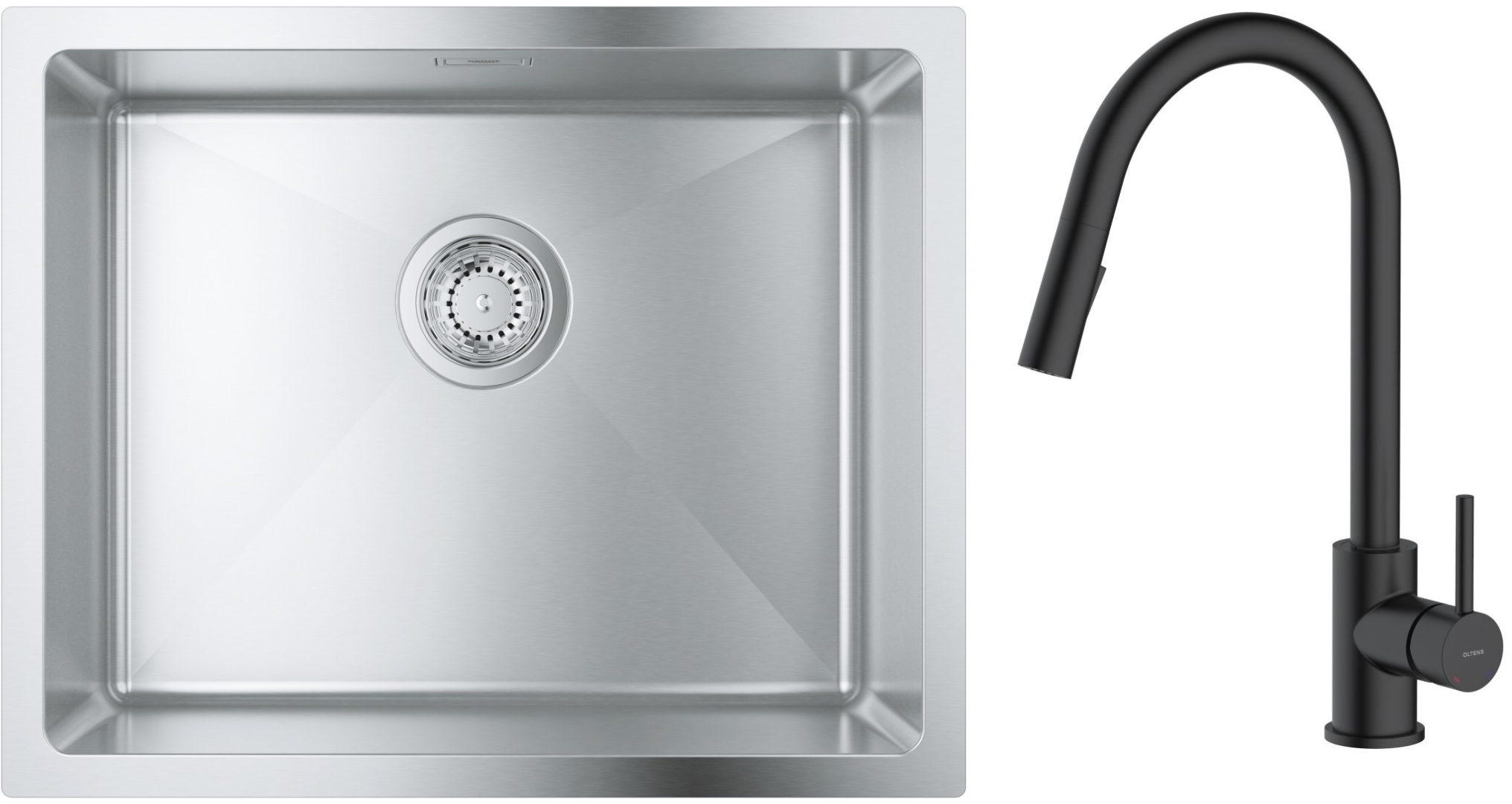Set évier en acier inoxydable Grohe K700 31574SD1, mitigeur de cuisine Oltens Litla 35204300