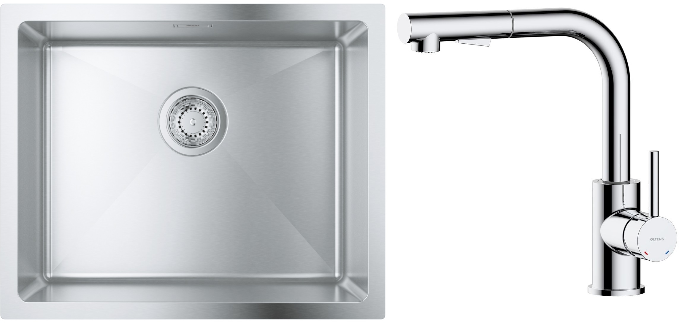 Set évier en acier inoxydable Grohe K700 31574SD1, mitigeur de cuisine Oltens Myvat 35205100