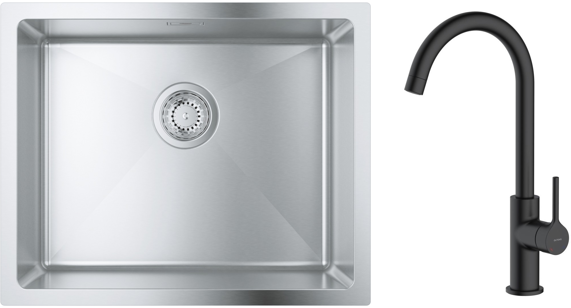 Set évier en acier inoxydable Grohe K700 31574SD1, mitigeur de cuisine Oltens Skafta 35206300