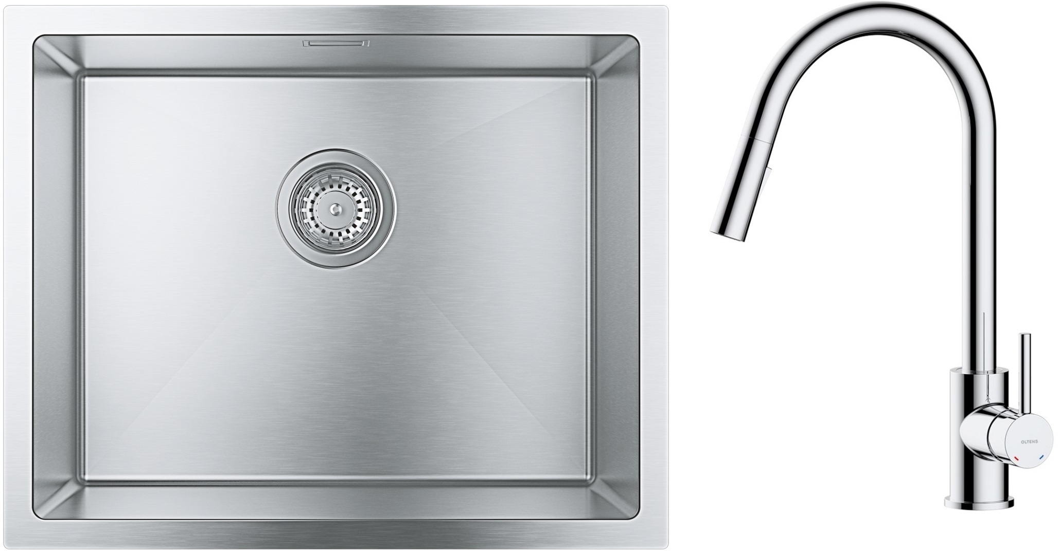 Set évier en acier inoxydable Grohe K700 31726SD0, mitigeur de cuisine Oltens Litla 35204100