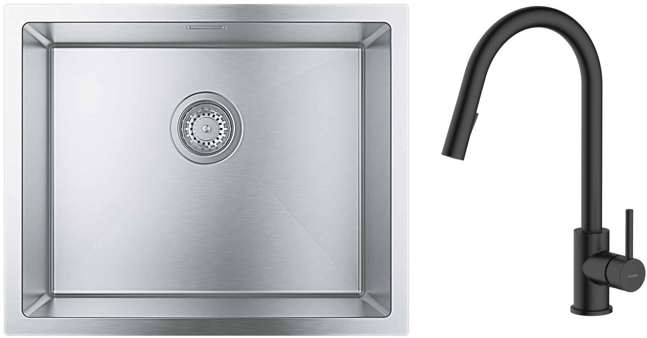 Set évier en acier inoxydable Grohe K700 31726SD0, mitigeur de cuisine Oltens Litla 35204300