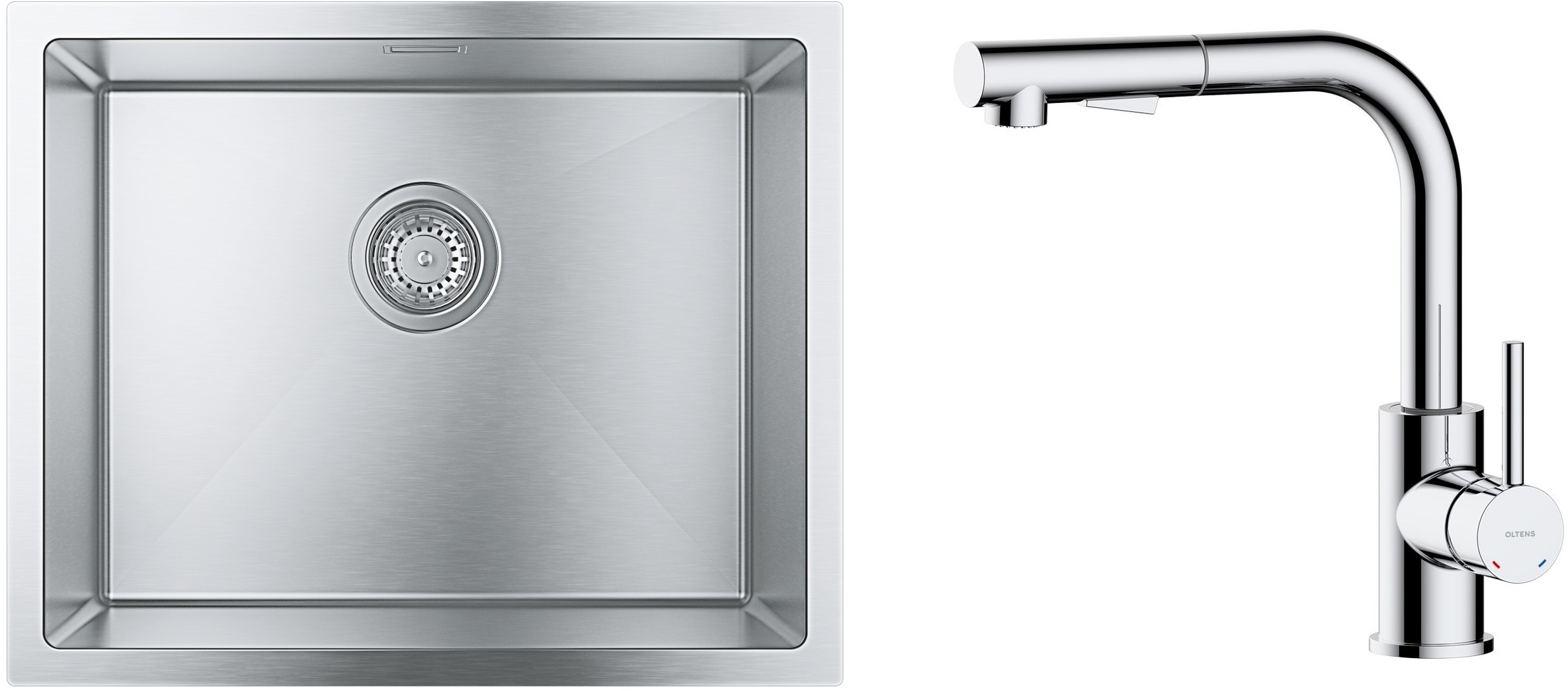 Set évier en acier inoxydable Grohe K700 31726SD0, mitigeur de cuisine Oltens Myvat 35205100