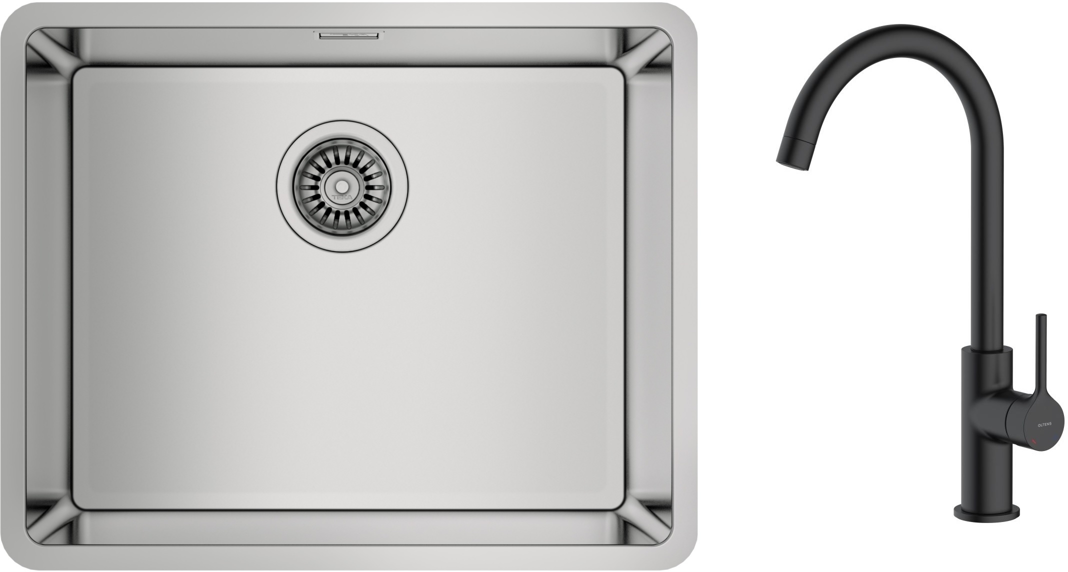Set évier en acier inoxydable Teka Be Linea 115000005, mitigeur de cuisine Oltens Skafta 35206300