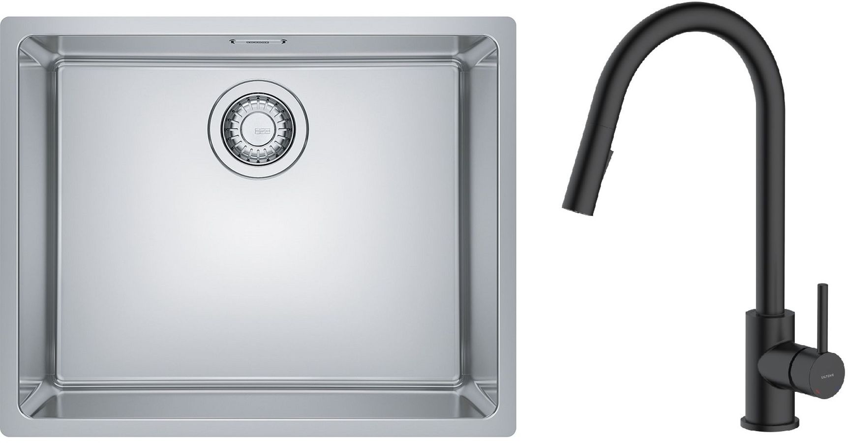 Set évier en acier inoxydable Franke Maris 122.0543.996, mitigeur de cuisine Oltens Litla 35204300