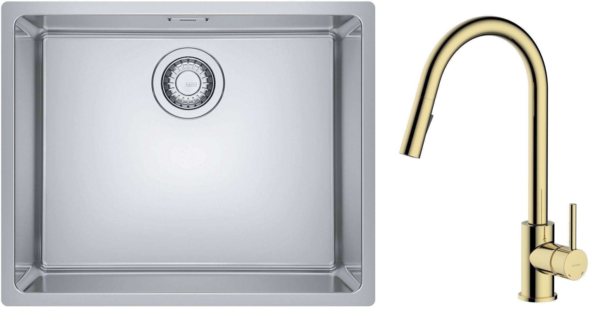 Set évier en acier inoxydable Franke Maris 122.0543.996, mitigeur de cuisine Oltens Litla 35204800