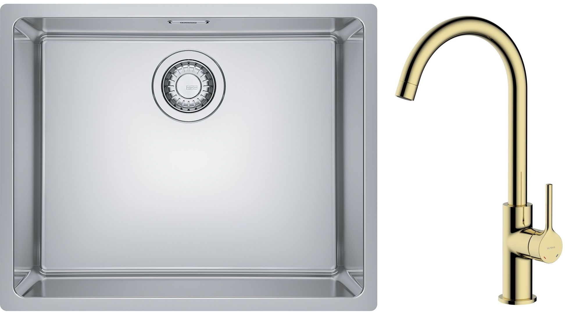 Set évier en acier inoxydable Franke Maris 122.0543.996, mitigeur de cuisine Oltens Skafta 35206800