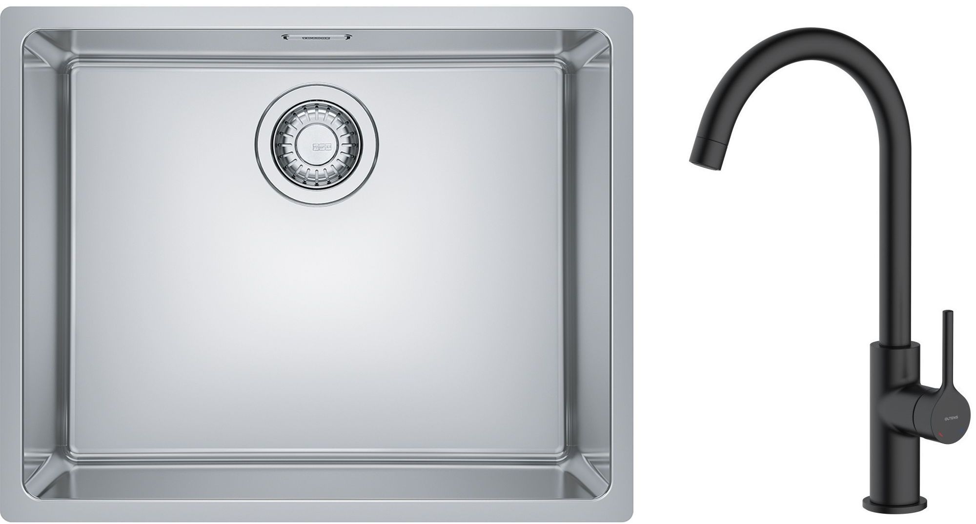 Set évier en acier inoxydable Franke Maris 122.0543.996, mitigeur de cuisine Oltens Skafta 35206300