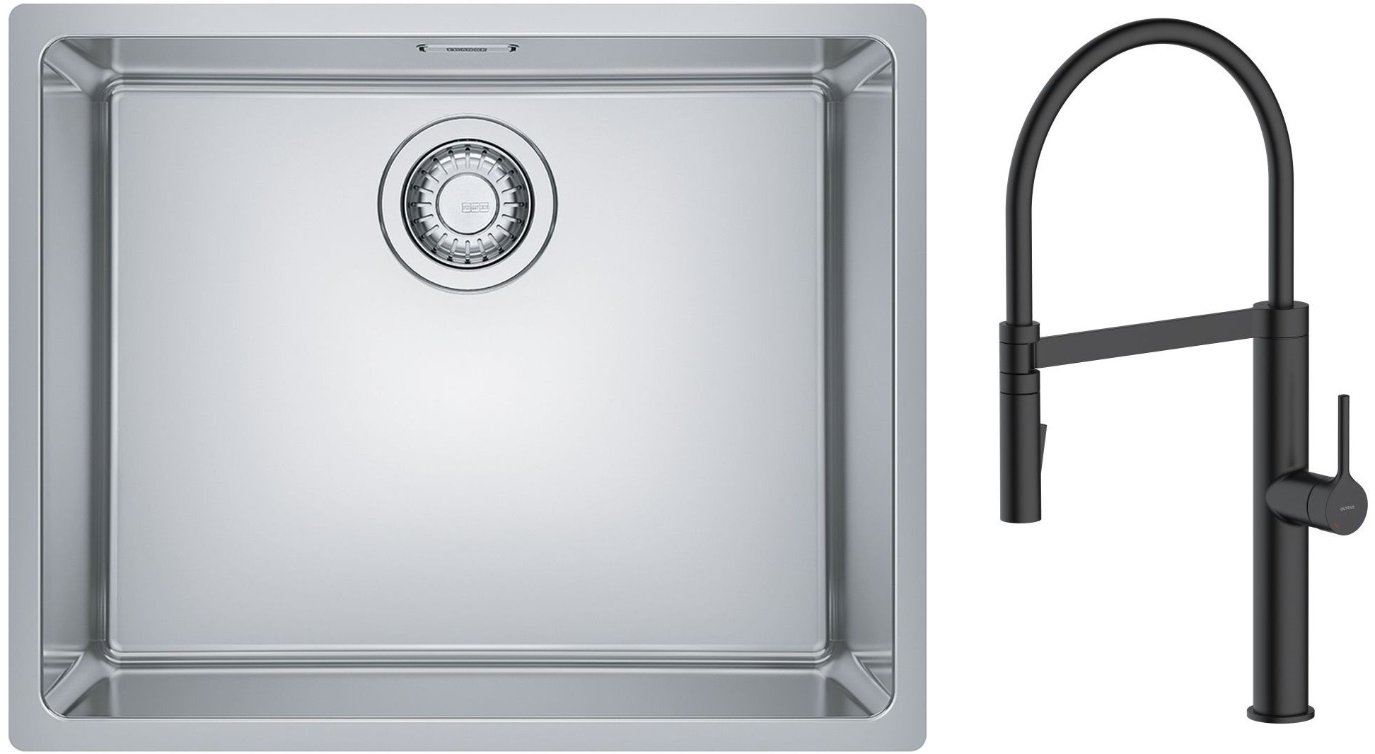Set évier en acier inoxydable Franke Maris 122.0543.996, mitigeur de cuisine Oltens Borga 35207300
