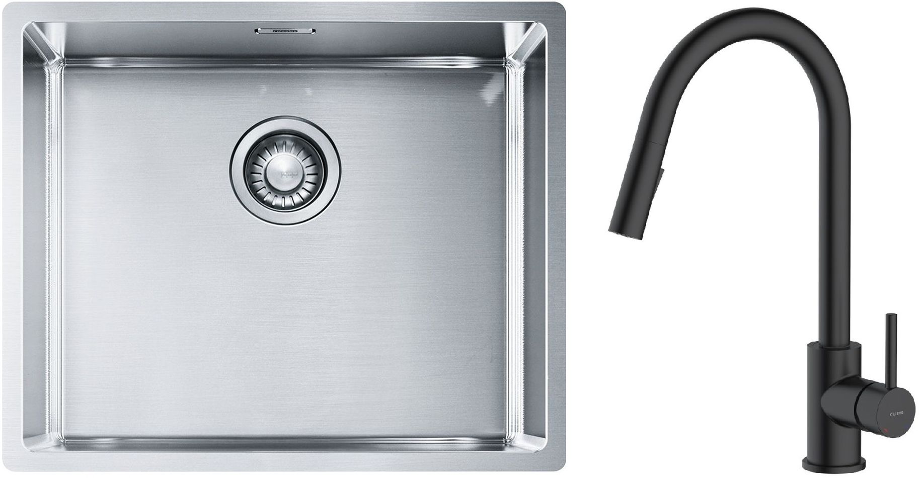 Set évier en acier inoxydable Franke Box 127.0453.656, mitigeur de cuisine Oltens Litla 35204300