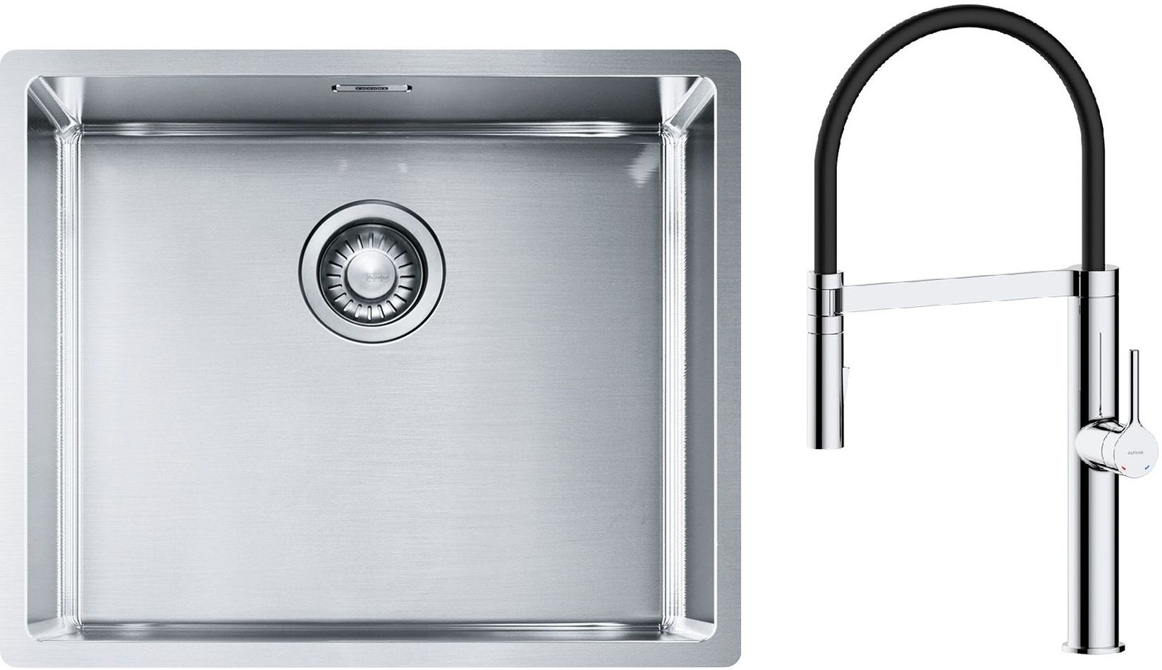 Set évier en acier inoxydable Franke Box 127.0453.656, mitigeur de cuisine Oltens Borga 35207100