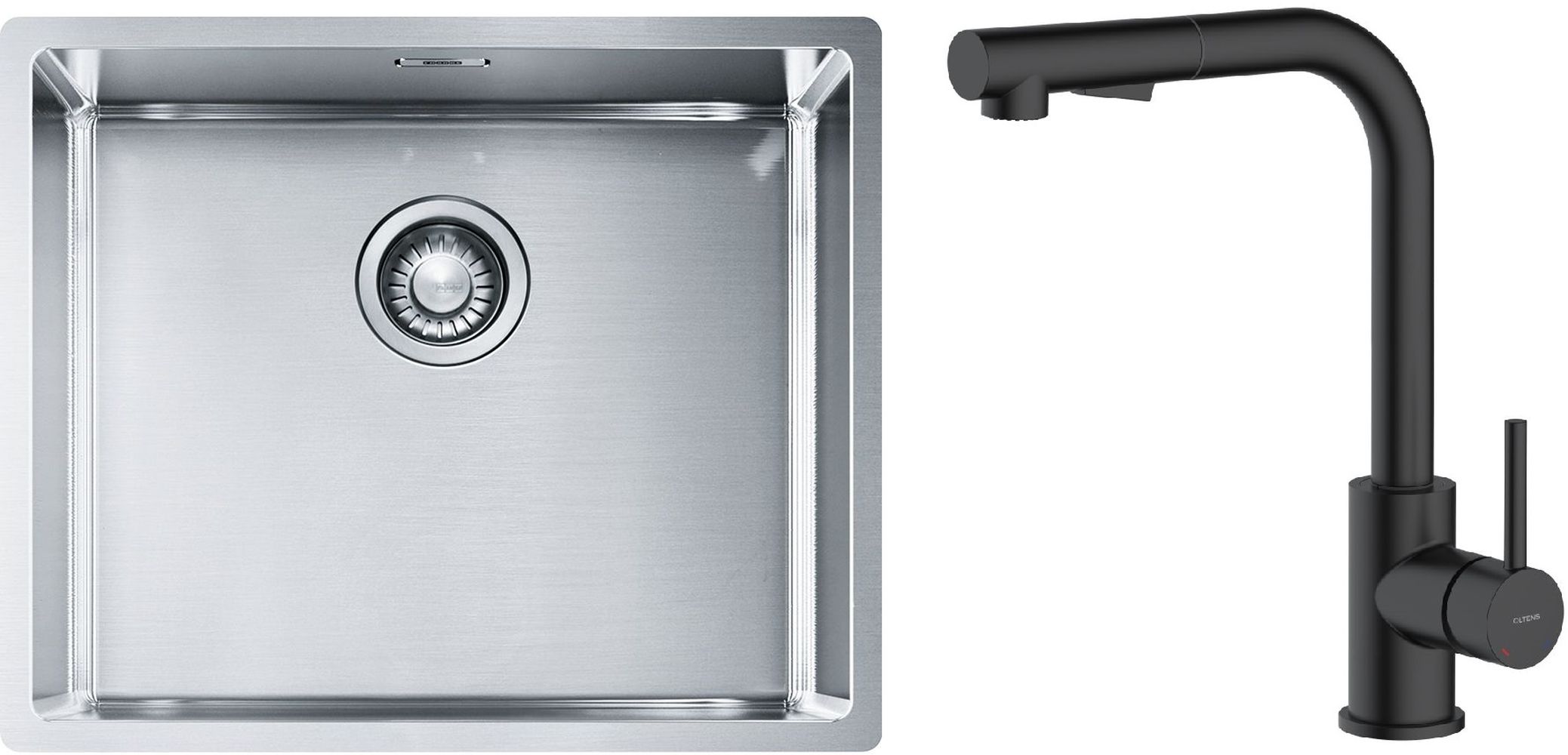 Set évier en acier inoxydable Franke Box 127.0453.656, mitigeur de cuisine Oltens Myvat 35205300