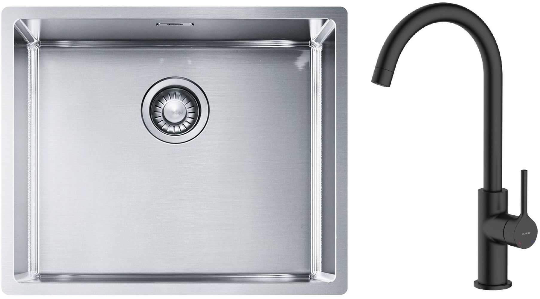 Set évier en acier inoxydable Franke Box 127.0453.656, mitigeur de cuisine Oltens Skafta 35206300