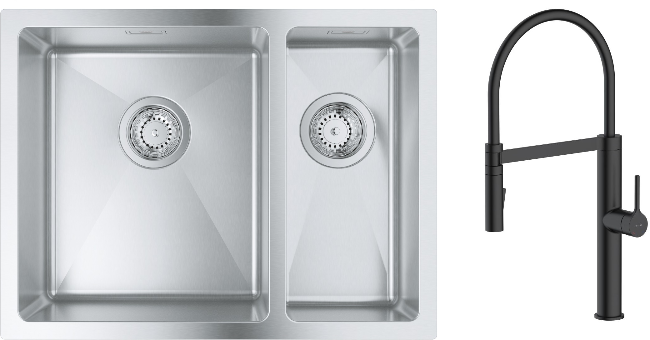 Set évier en acier inoxydable Grohe K700 31577SD1, mitigeur de cuisine Oltens Borga 35207300
