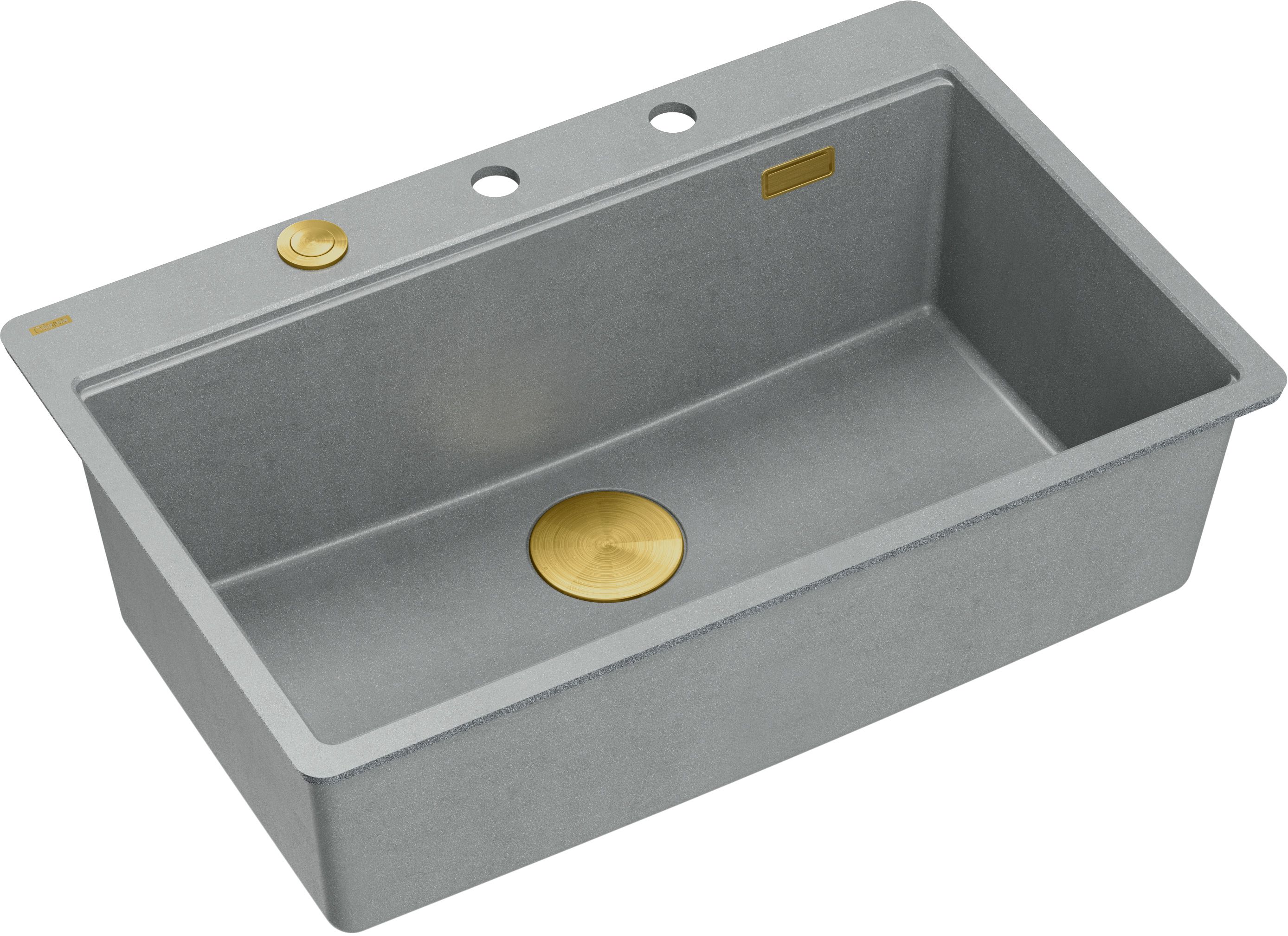 Quadron Marc évier graniteq 75x49 cm gris/graphite/onyx HQM7650U5_FM_PVDG1