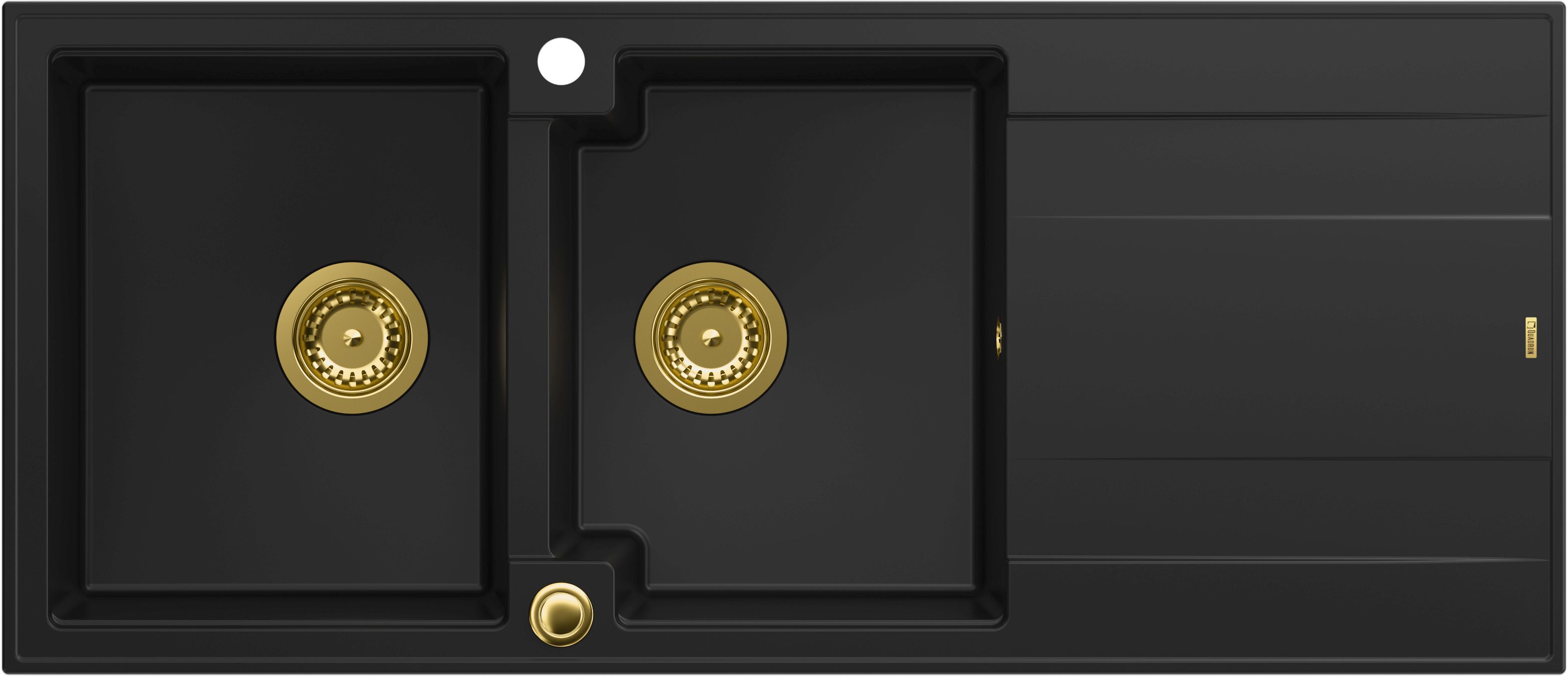 Quadron Evan évier graniteq 116x50 cm noir HQE11650U7_PVDG1_P2O