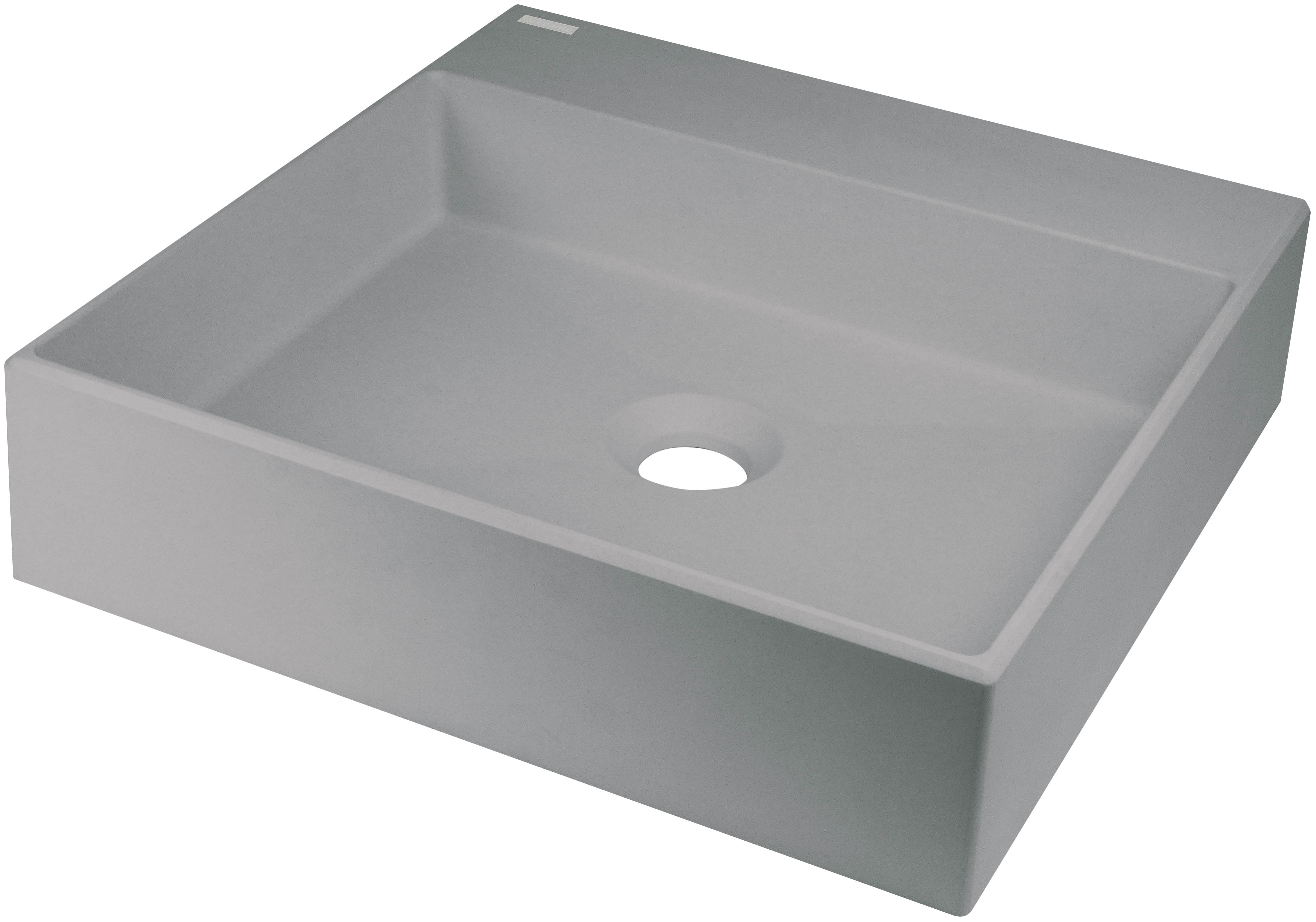 Deante Correo lavabo 40x40 cm carrée à poser gris/pierre mat CQR_SU4S