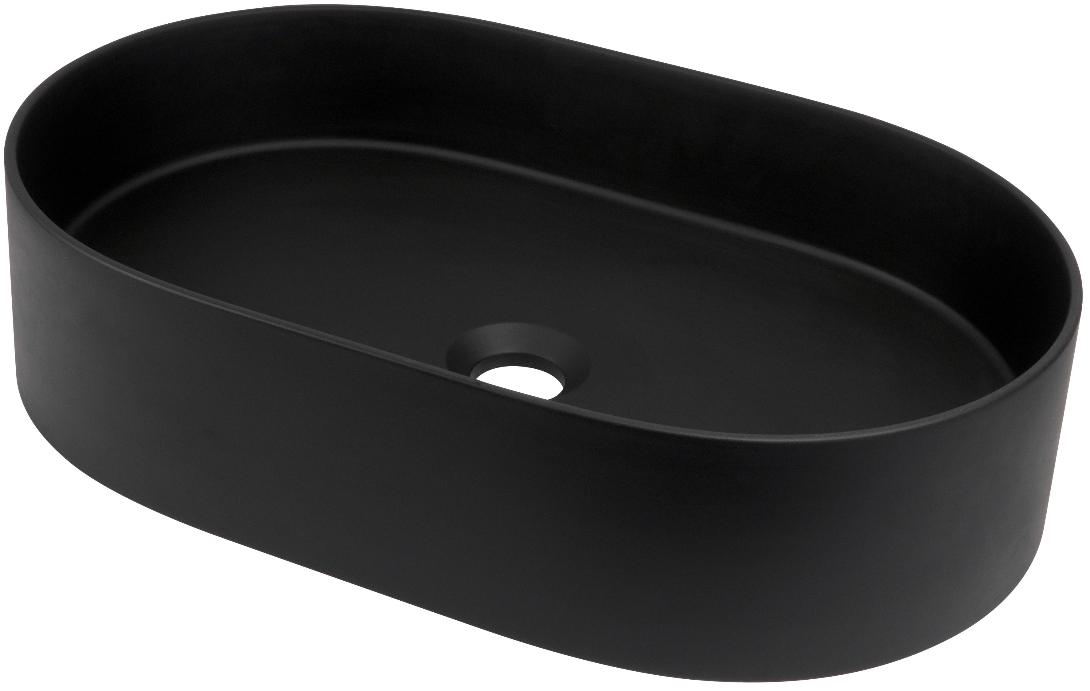 Deante Silia lavabo 55x35 cm ovale à poser noir mat CQS_NU6S