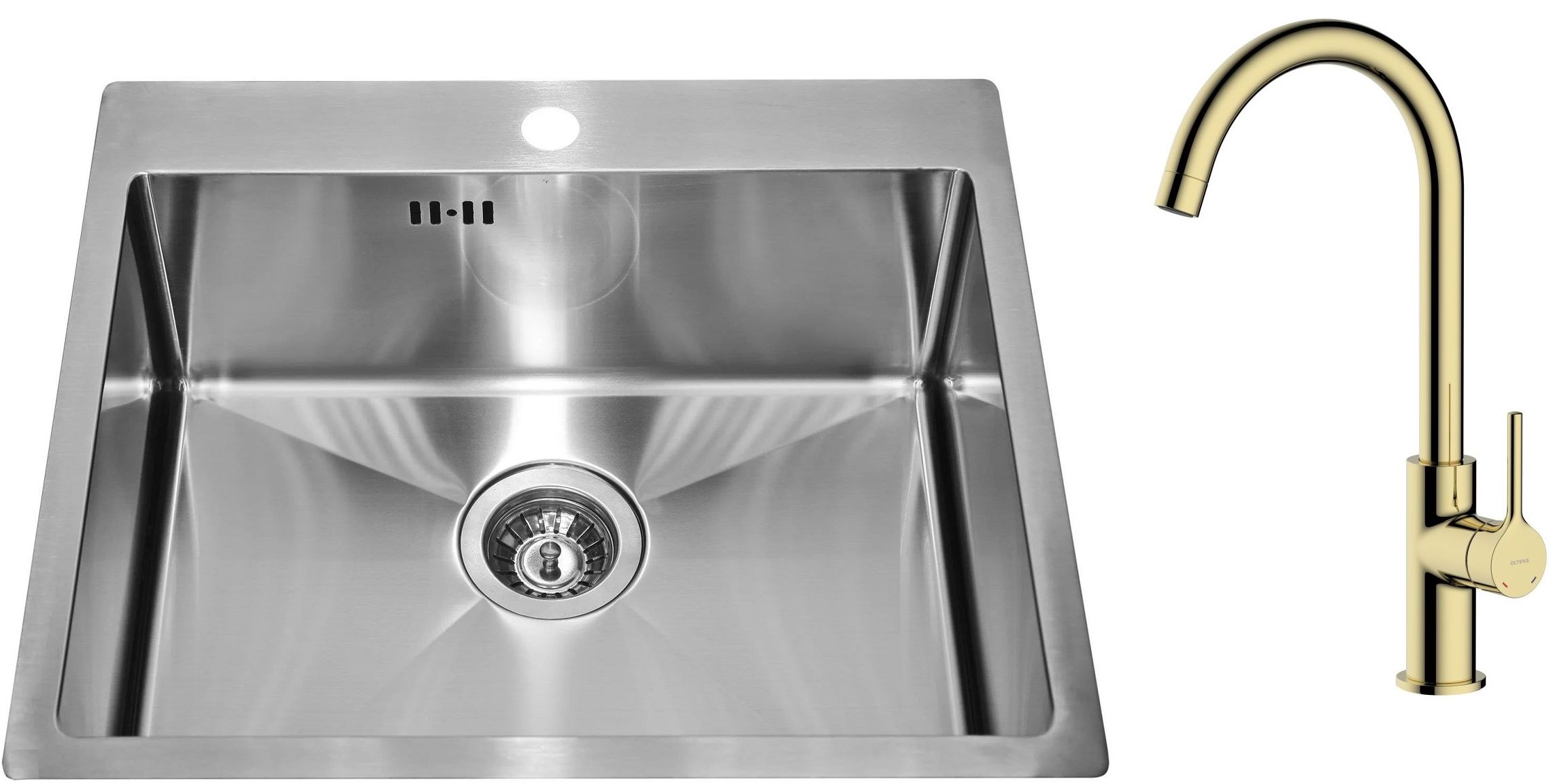 Set évier en acier inoxydable Alveus Concept 1124382, mitigeur de cuisine Oltens Skafta 35206800