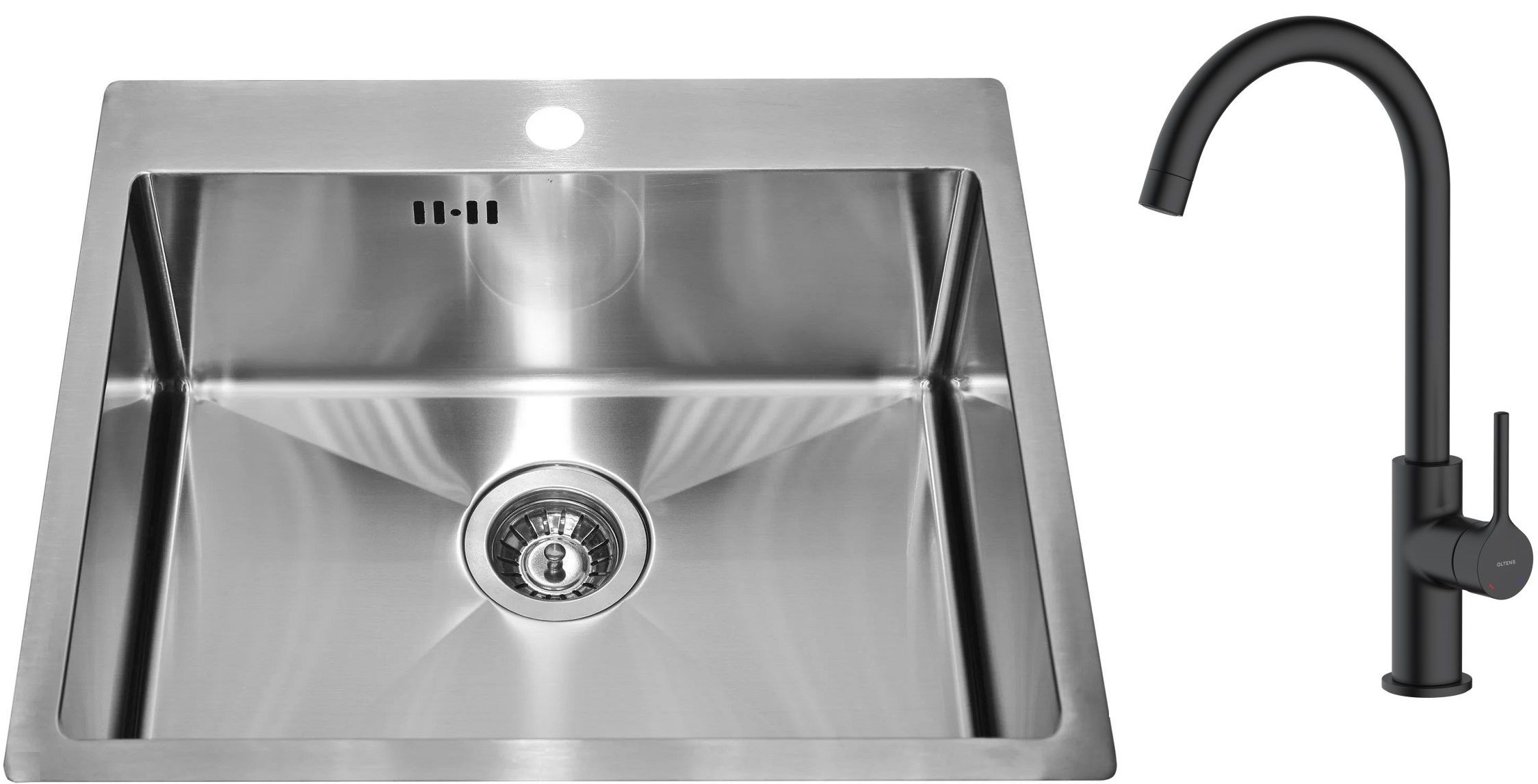 Set évier en acier inoxydable Genesis Concept 1124382, mitigeur de cuisine Oltens Skafta 35206300