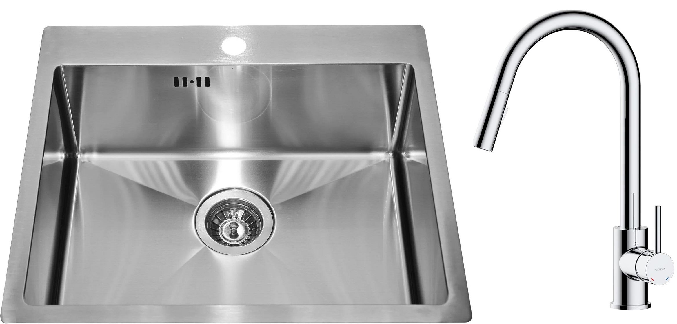 Set évier en acier inoxydable Alveus Concept 1124382, mitigeur de cuisine Oltens Litla 35204100