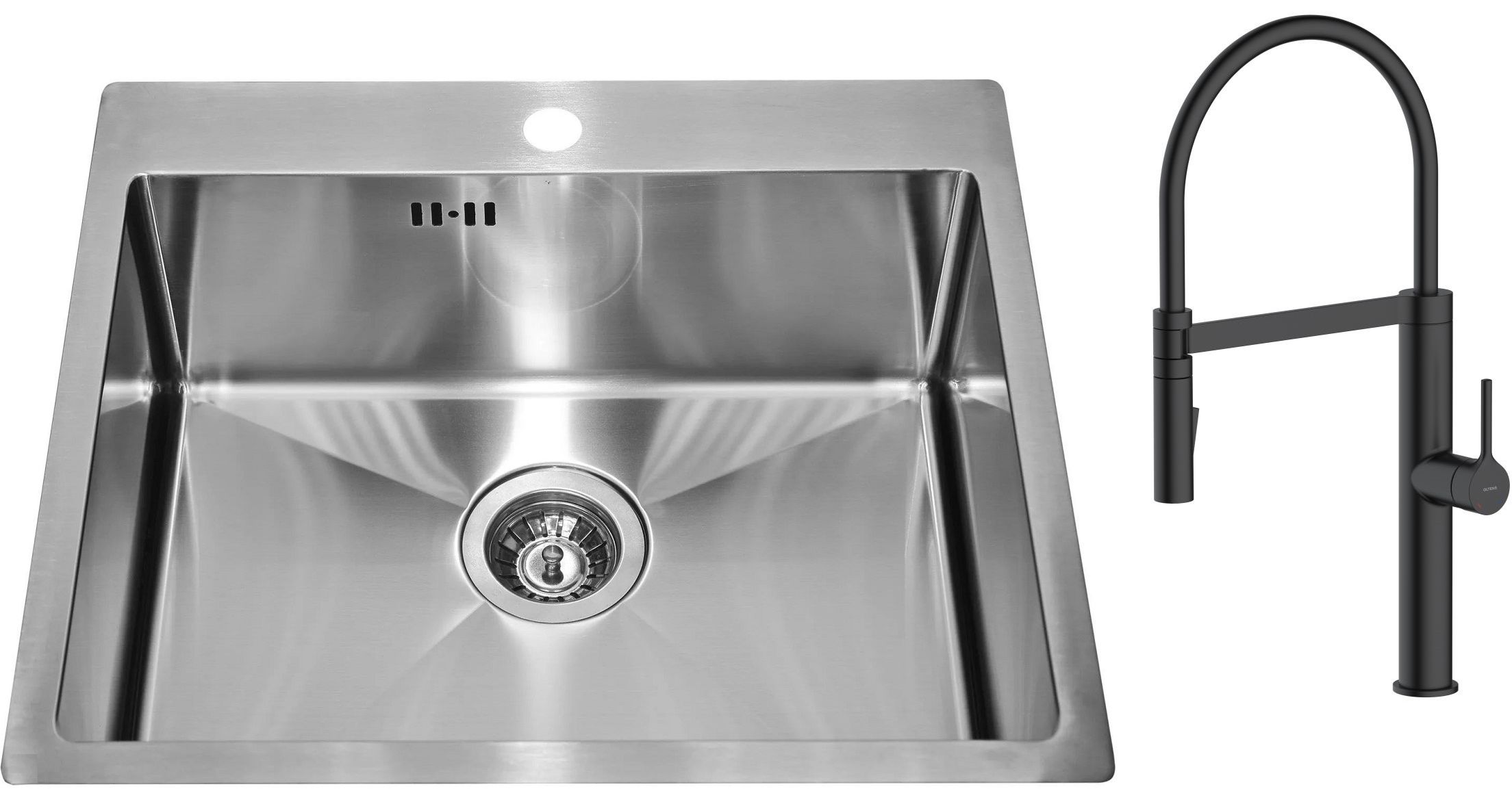 Set mitigeur de cuisine Oltens Borga 35207300, évier en acier inoxydable Genesis Concept 1124382