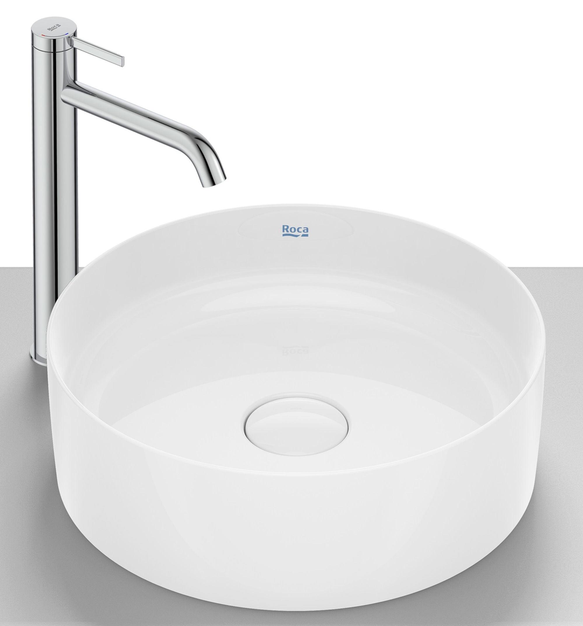 Roca Terra lavabo 39x39 cm ronde à poser blanc A32787NS00