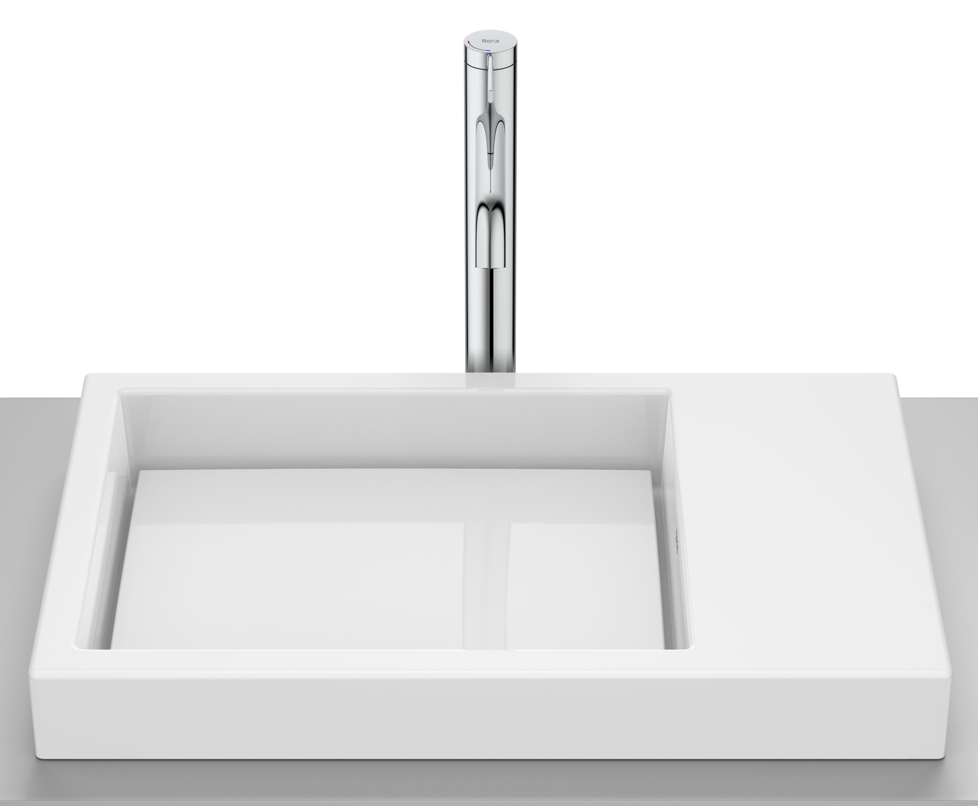 Roca Horizon lavabo 60x38 cm encastrée blanc brillant A32727500B