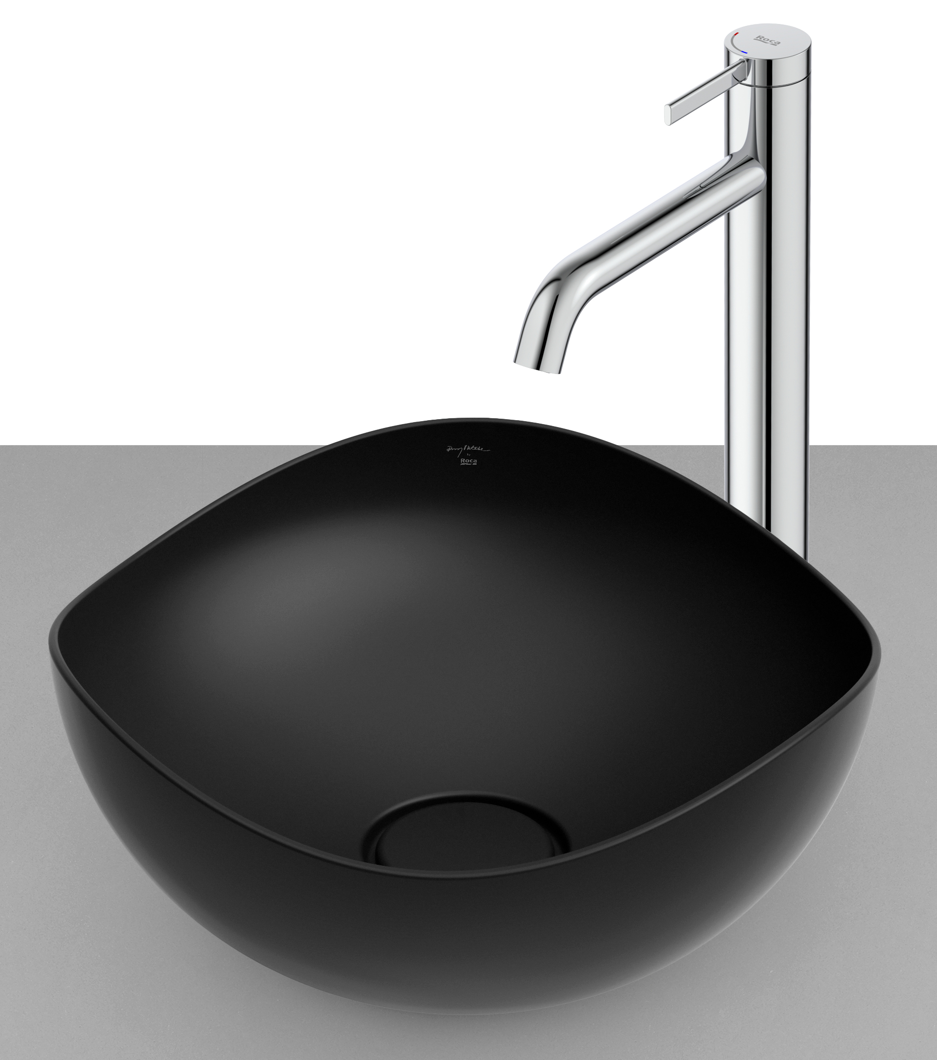 Roca Ohtake lavabo 37.5x37.5 cm ronde à poser noir A327A15080