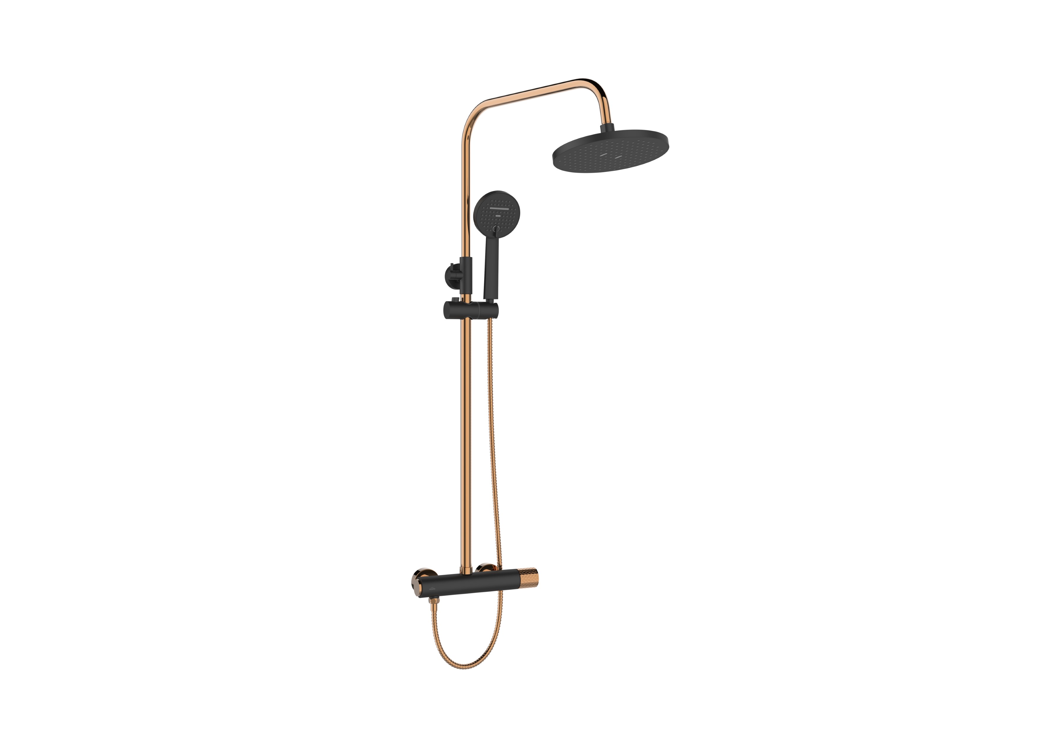 Invena Moonlight ensemble de douche mural noir-doré AU77014