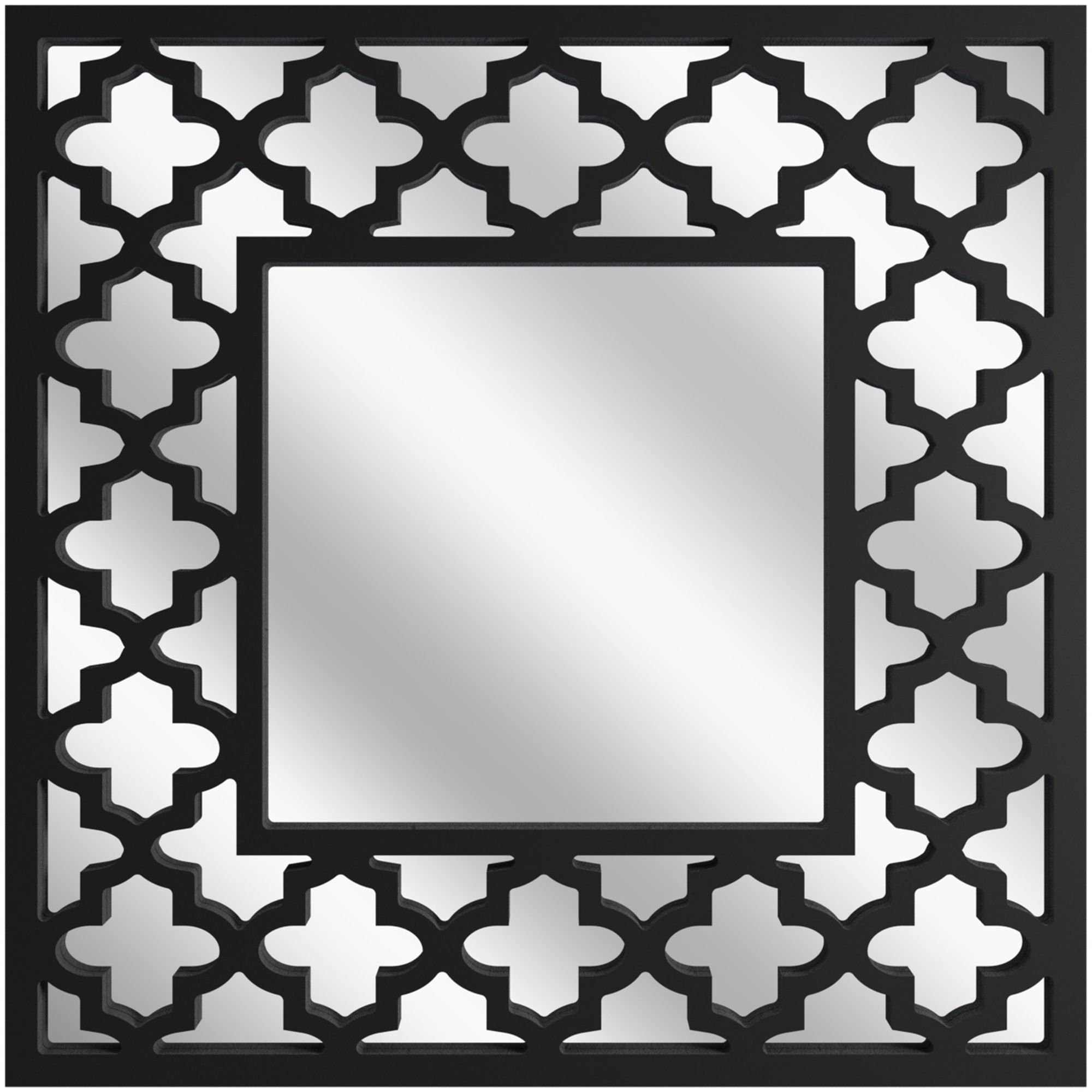 Styler Ornament miroir 50x50 cm carré noir LU-12336
