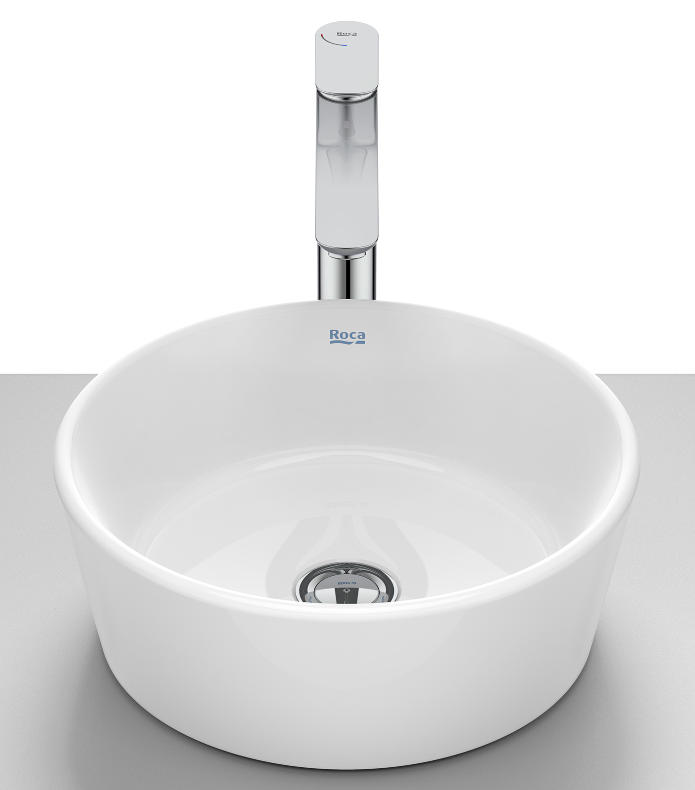 Roca Optica lavabo 35x35 cm ronde à poser blanc A327B15000