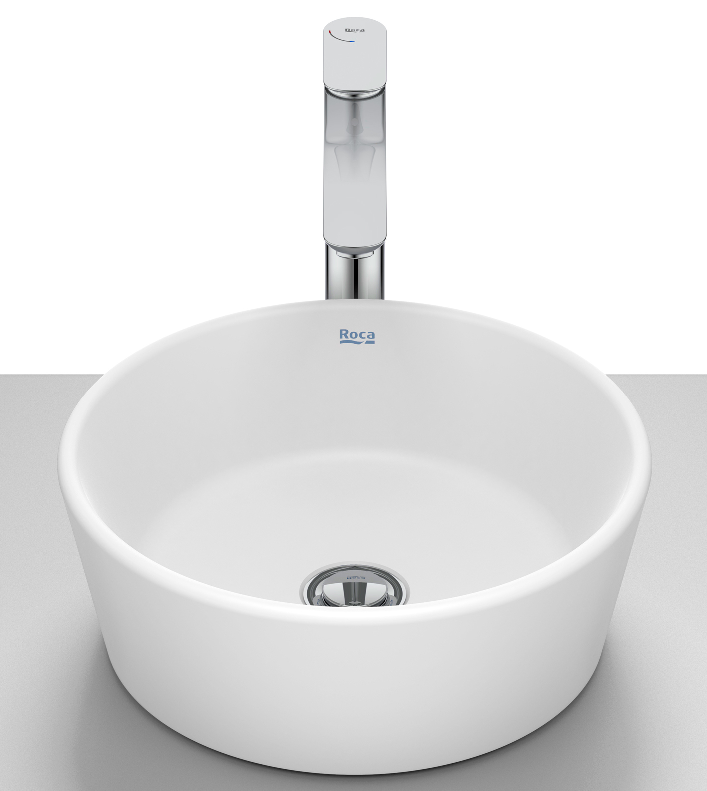 Roca Optica lavabo 35x35 cm ronde à poser blanc A327B15620