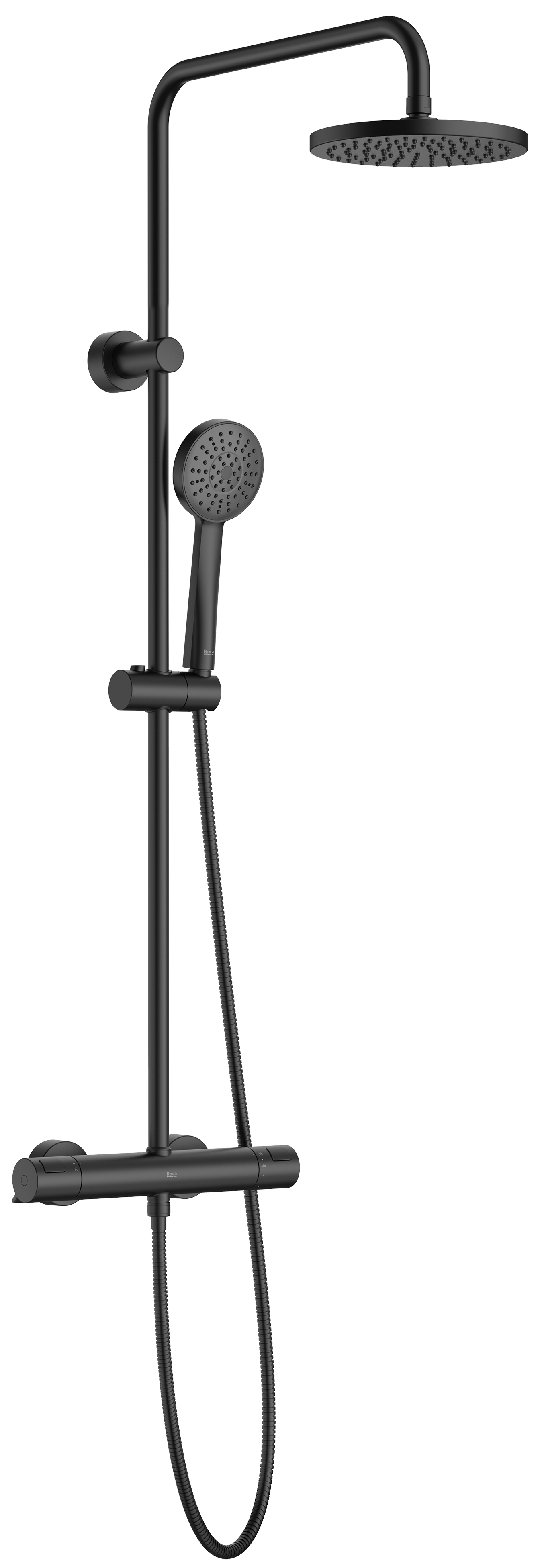 Roca Victoria T-Basic ensemble de douche mural avec thermostat oui noir A5A9F18NB0