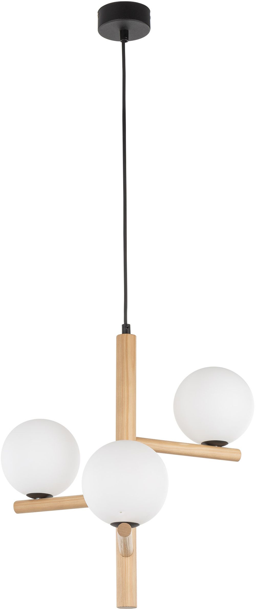 TK Lighting Estera Wood lampe suspendue 3x6 W blanc-bois 6799