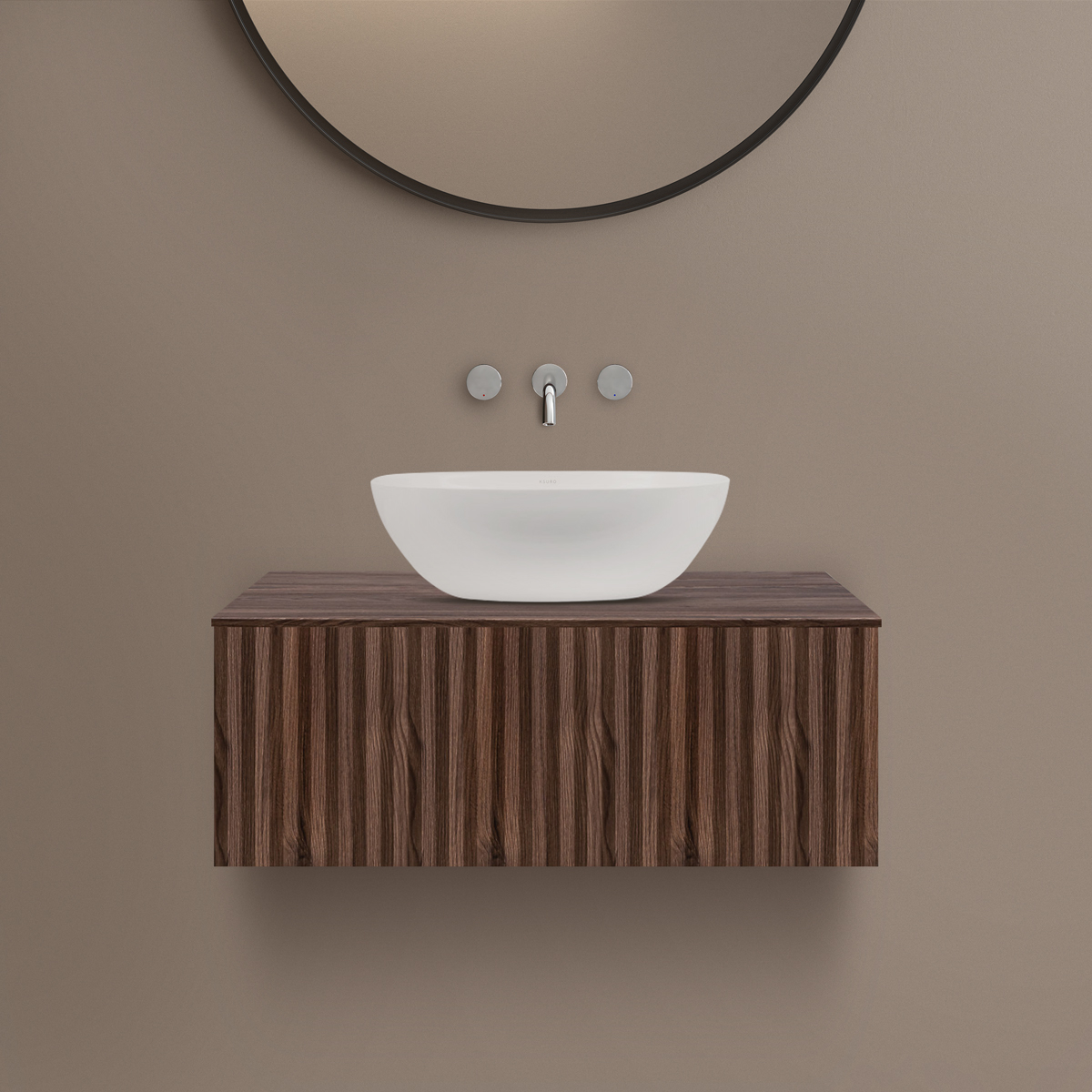 Ksuro 02 armoire 80x46.6x30 cm sous-lavabo suspendu noyer 50003060