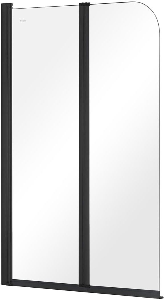 Besco Prime Black paroi de baignoire 90 cm deux pièces noir mat/verre transparent PNPB-2S