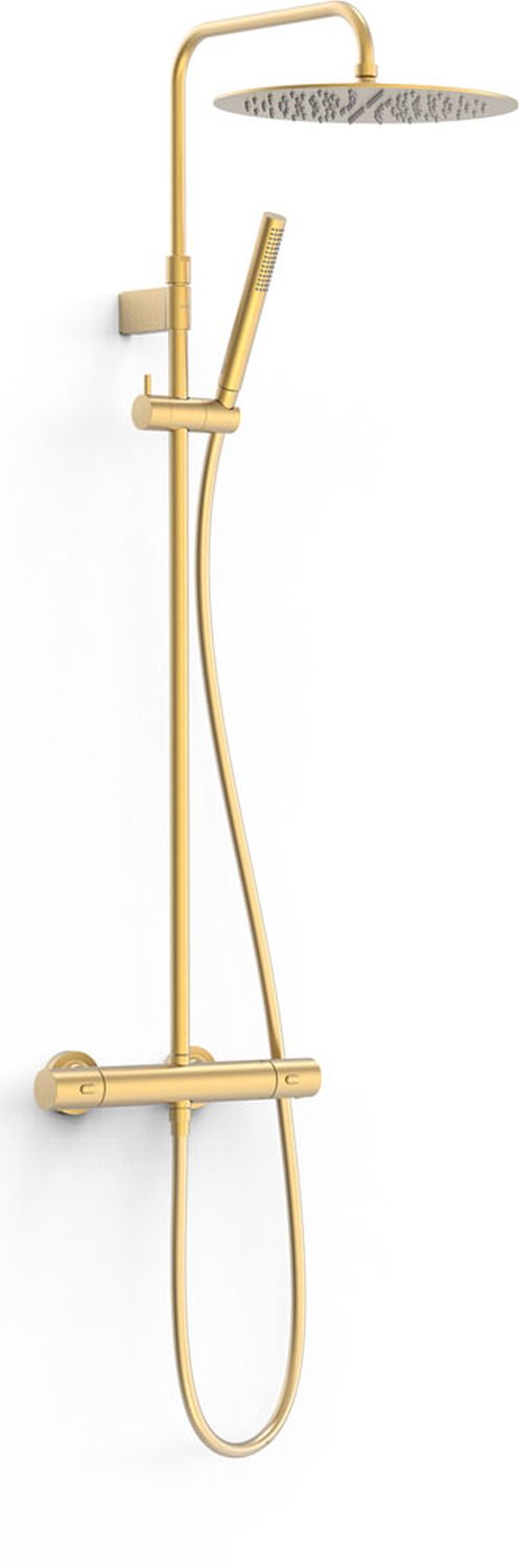 Tres Over-Wall ensemble de douche mural avec thermostat oui doré 19039302OM